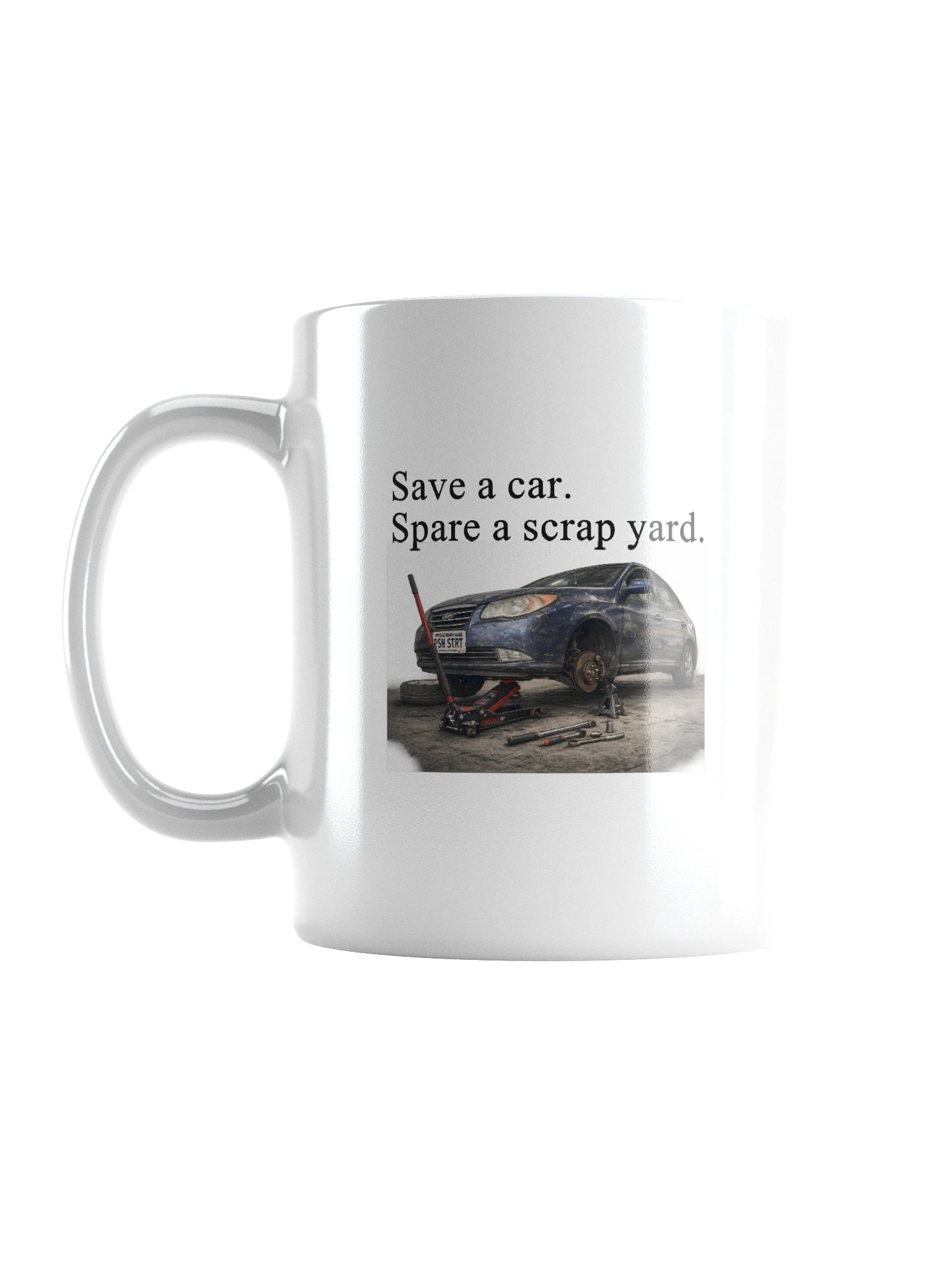 Save a car. Spare a scrap yard. (White Mug) product image (1)