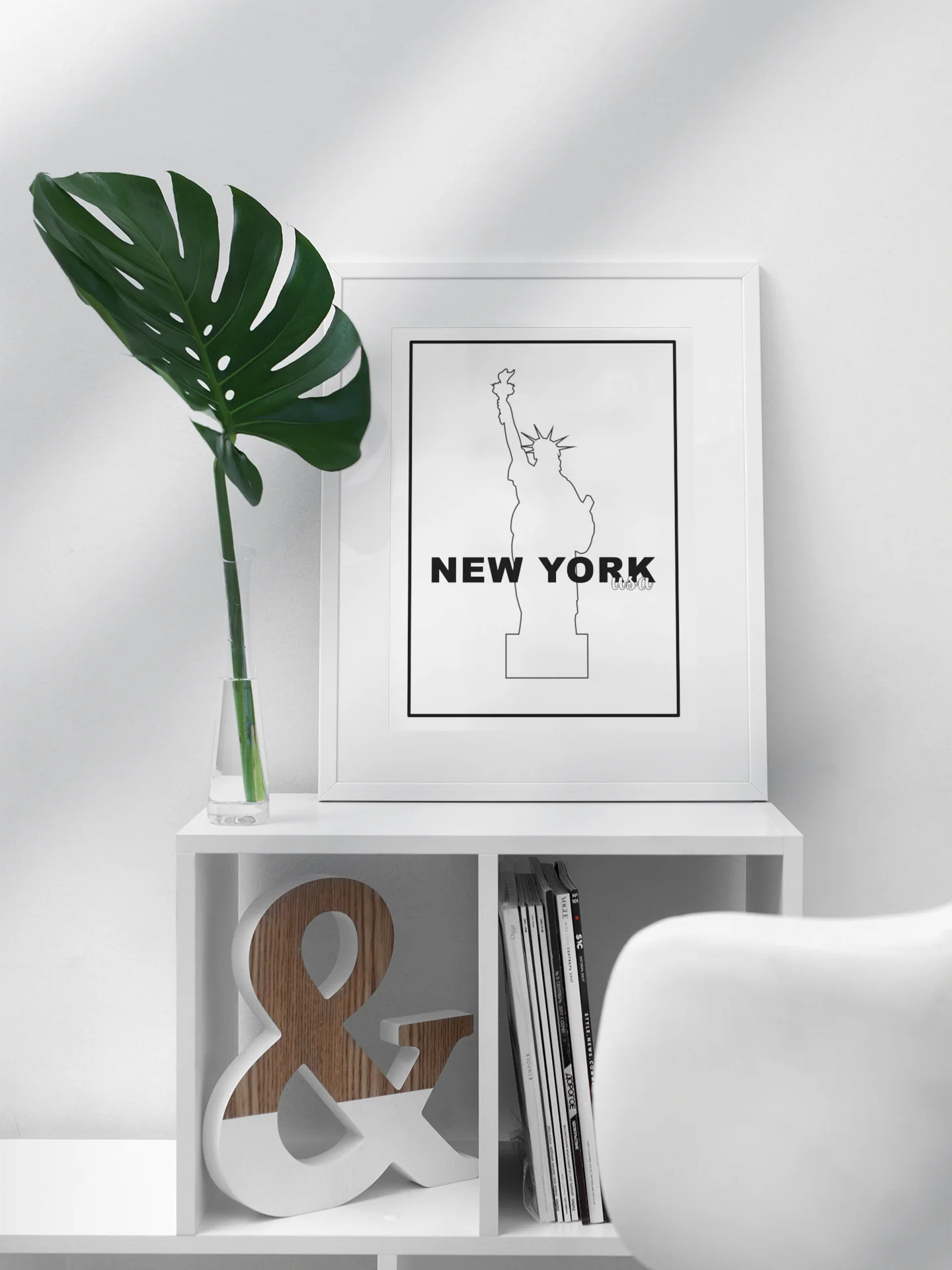 Minimalist Statue of Liberty Line Drawing, Elegant New York USA Wall Art, Simple Iconic Landmark Illustration, Modern Home Decor Print product image (3)
