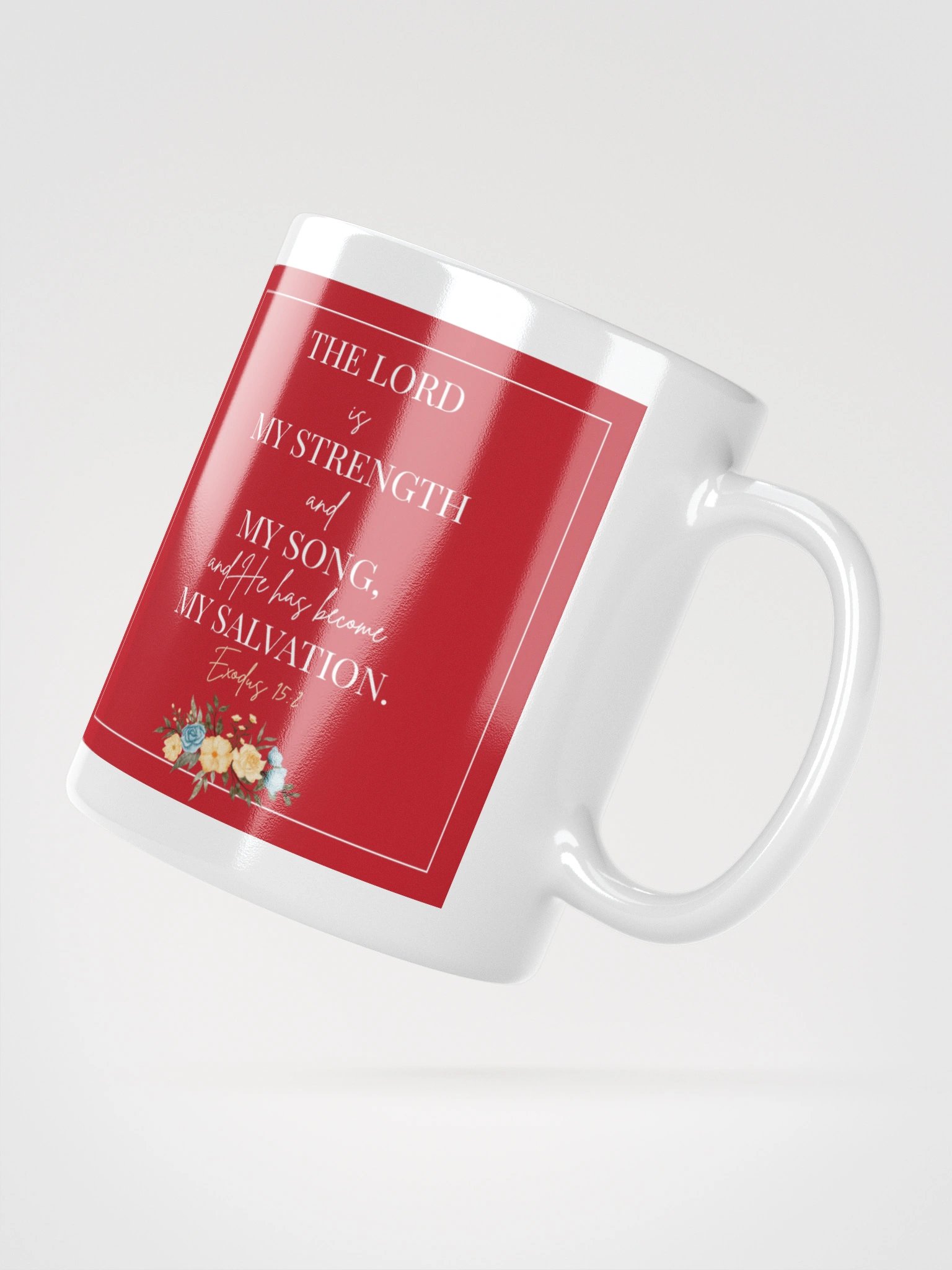 Exodus 15:2 Mug – Floral Design product image (4)