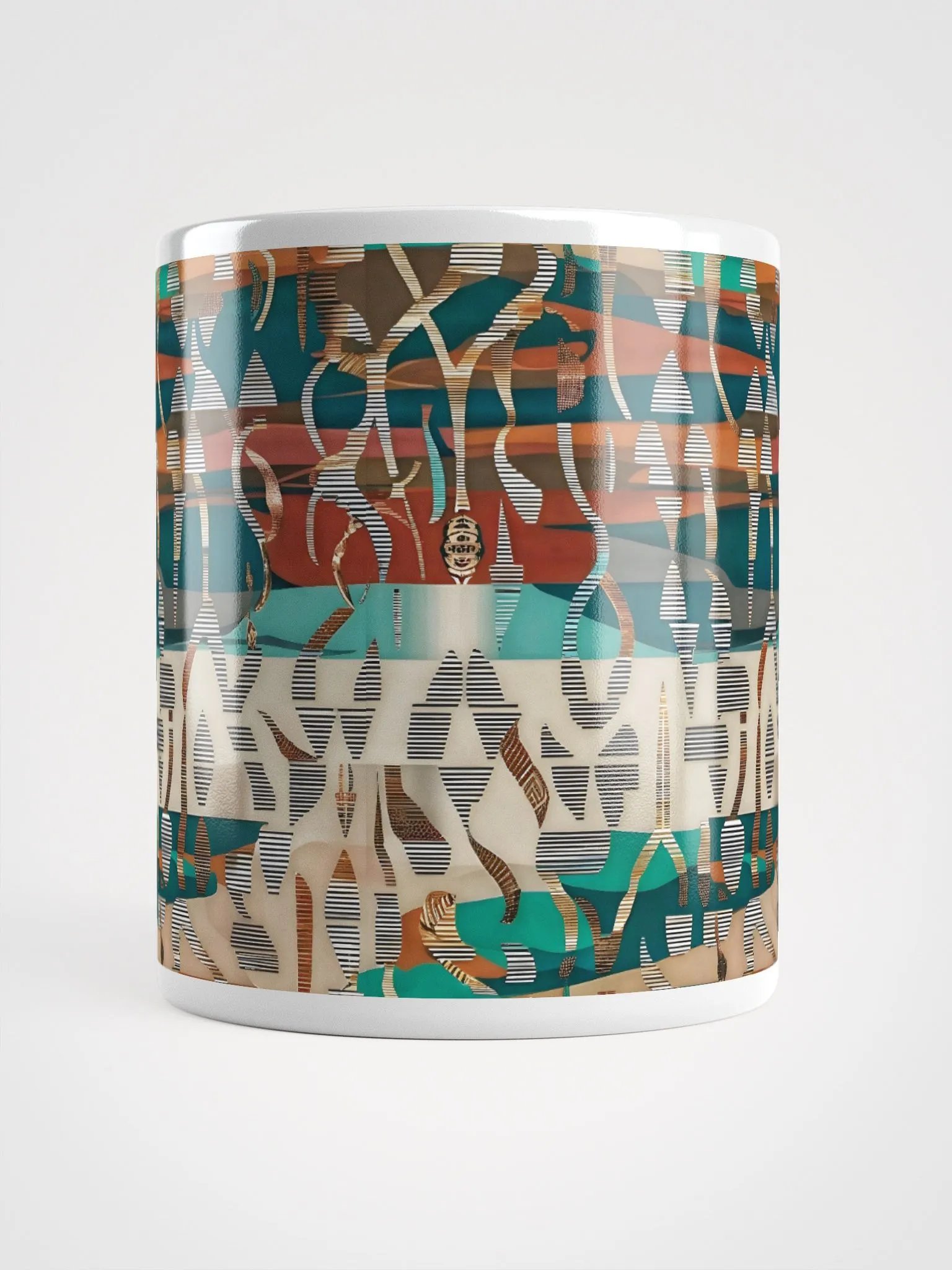 Mayan Inspired Abstract Art White Glossy Mug product image (5)