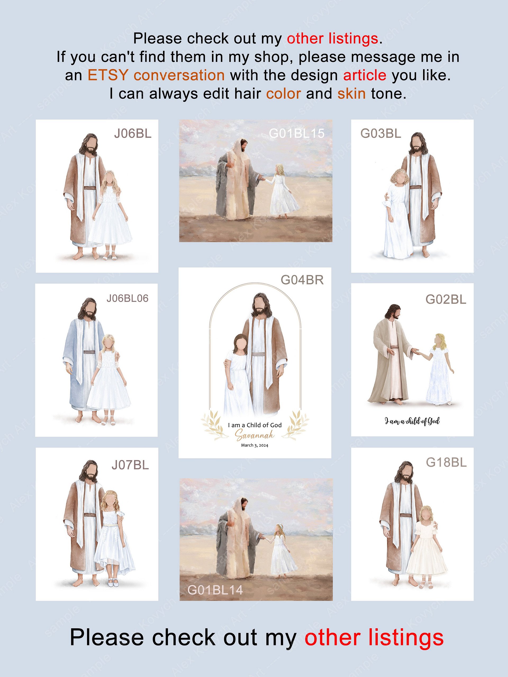 Jesus and a girl, baptism print product image (3)