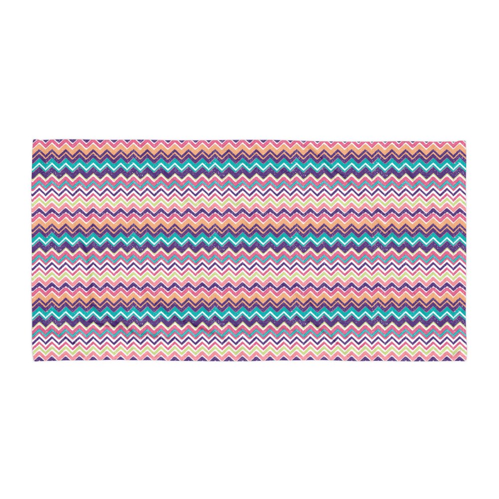 Colorful Zigzag Beach Towel – Soft Absorbent Summer Pool & Travel Towel 30x60 Inch Plush Towel product image (1)