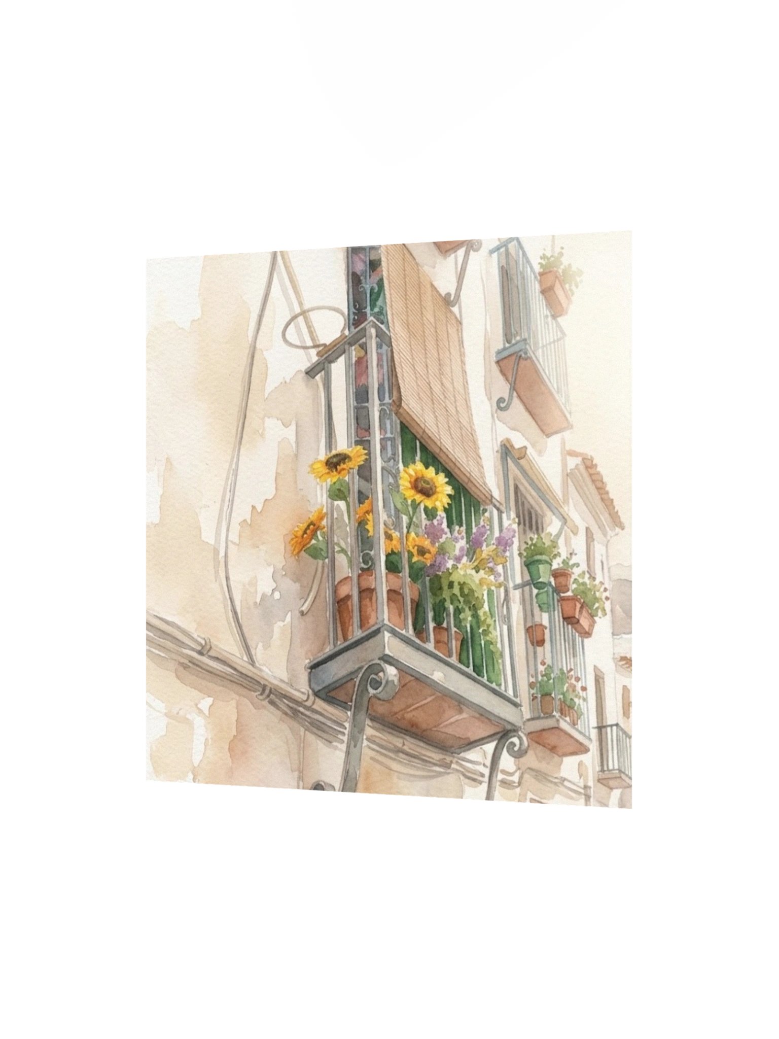 Watercolor Balcony Garden Facade Poster product image (9)