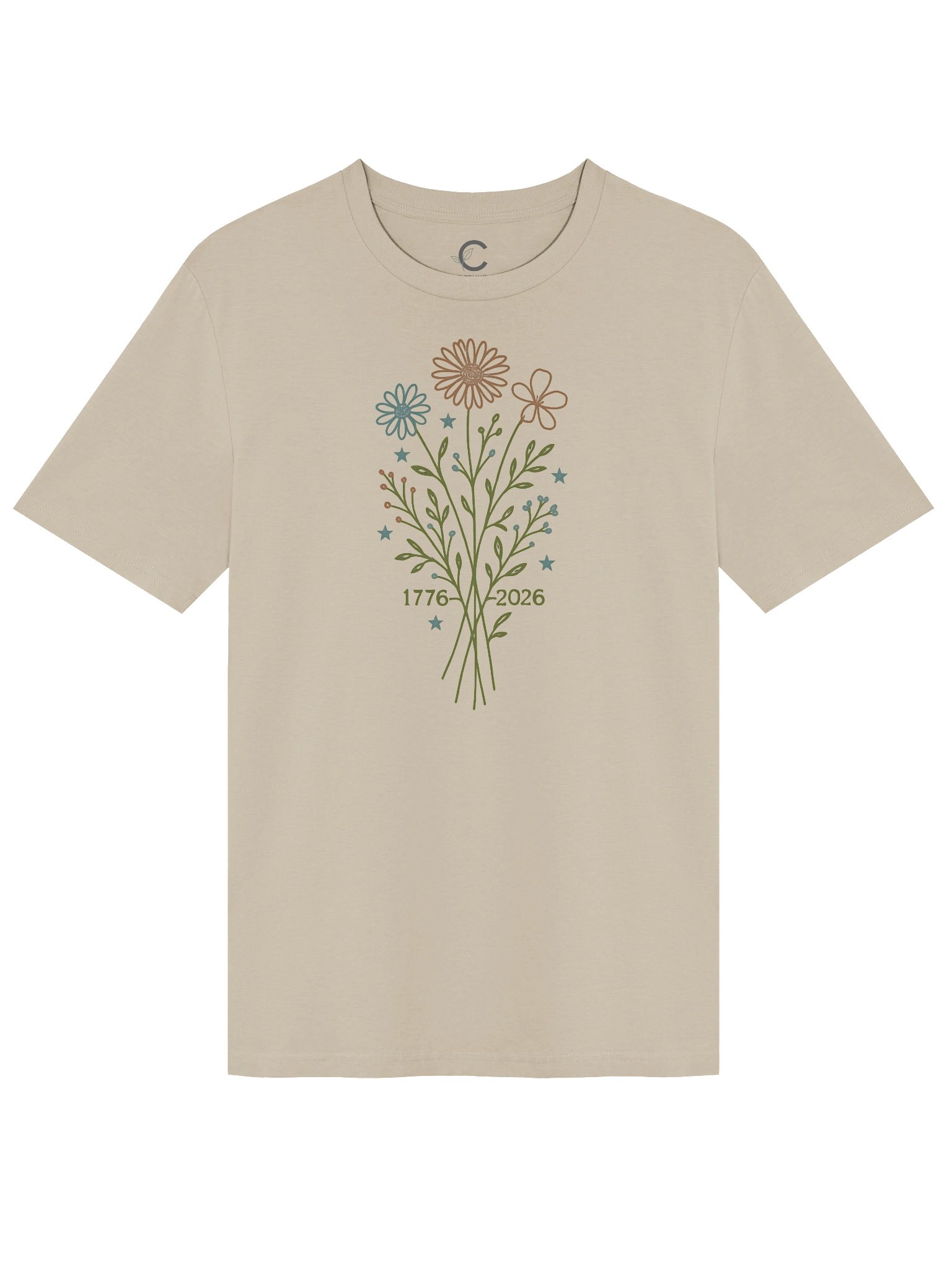 America 250: "America in Bloom 1" Organic T-Shirt product image (2)