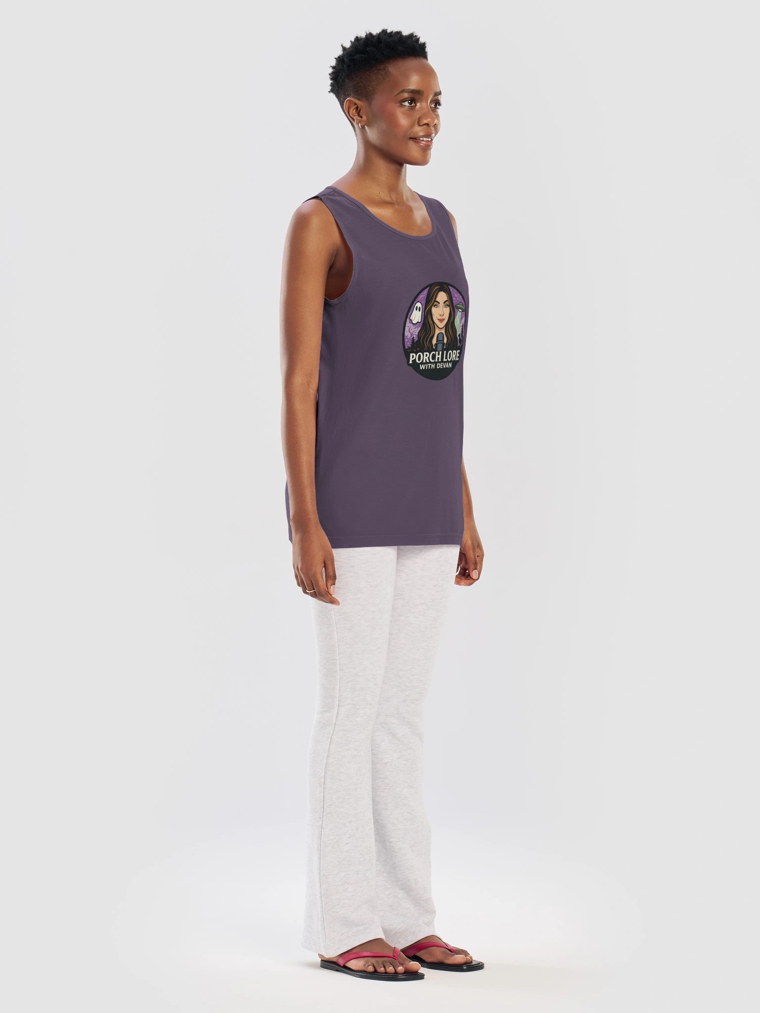 PORCH LORE DEVAN LOGO UNISEX GARMENT DYED TANK TOP product image (57)