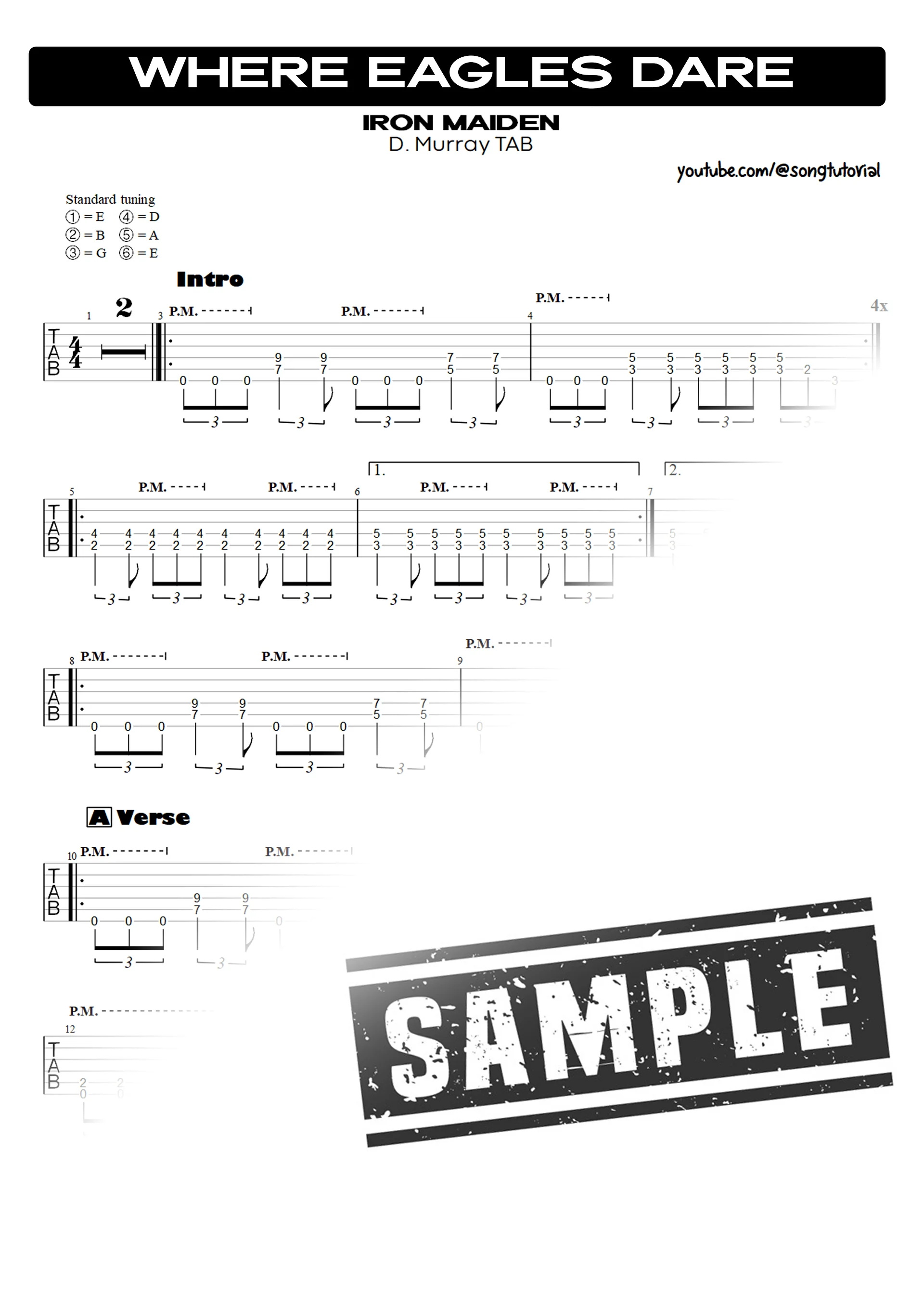 Where Eagles Dare | PDF Tab + Guitar Pro | Iron Maiden product image (2)