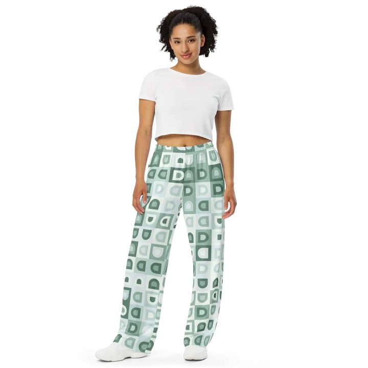 BUIII Retro Geometric: Mint Oasis Wide-Leg Pants product image (2)