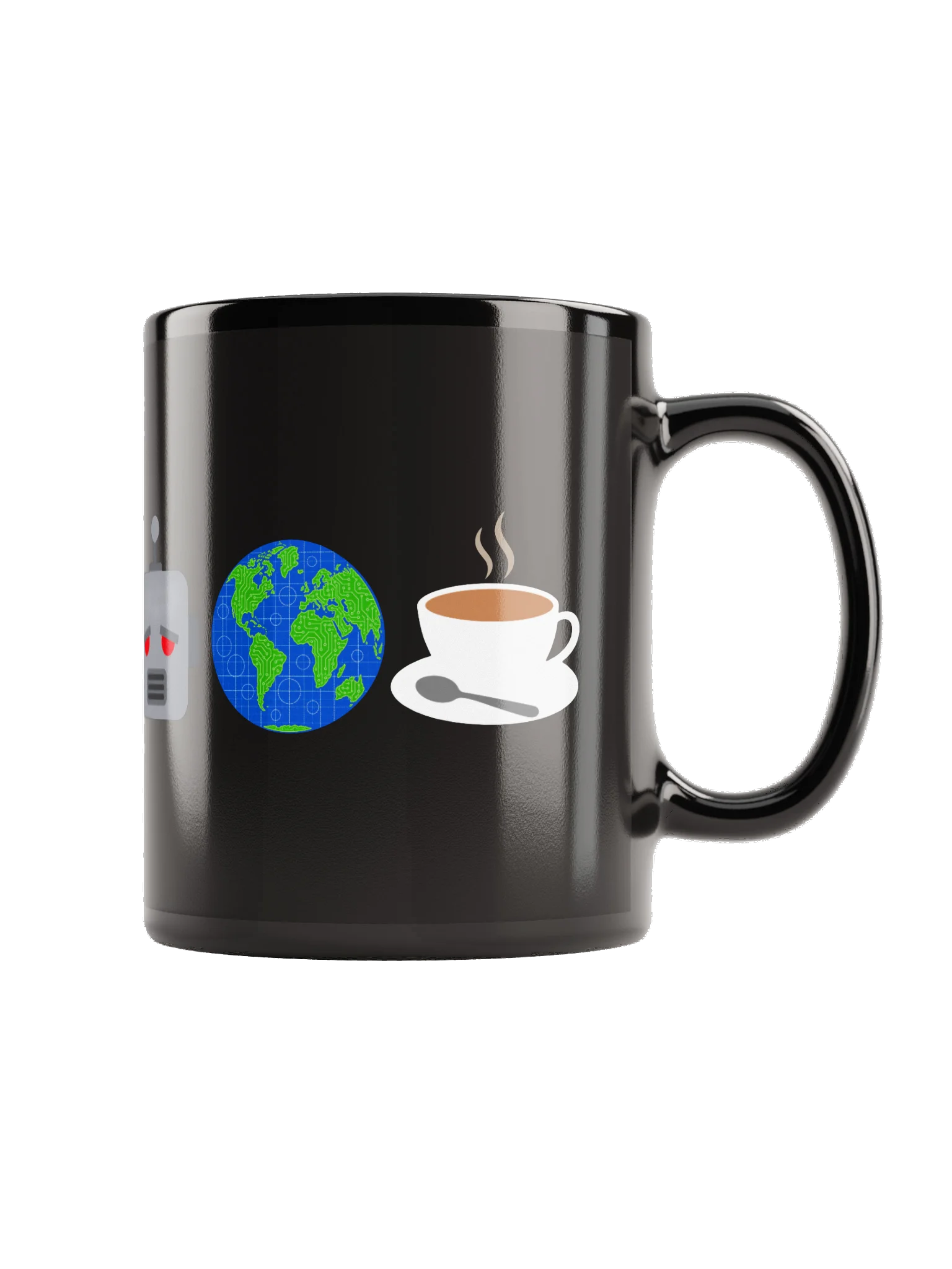 Fish, Spiral, Flowers, Robot, Earth, Tea-cup (Black) product image (3)