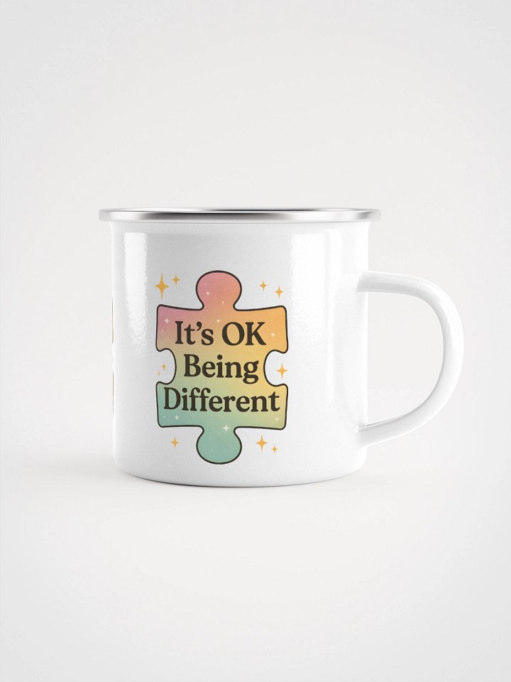 Pastel Puzzle Pieces Enamel Mug product image (1)