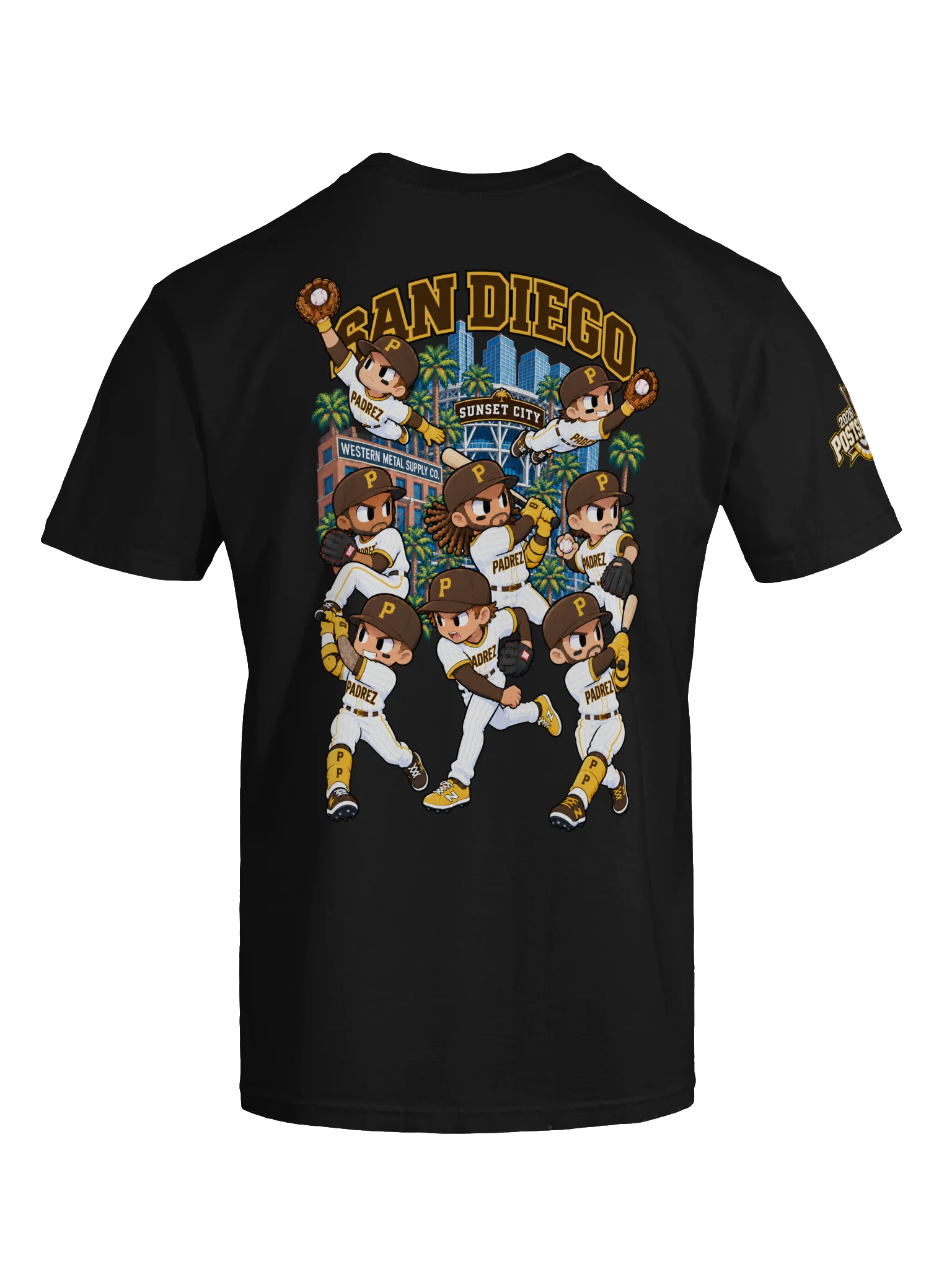 San Diego Baseball 2026 "Postseason" Animated Player Back Print T-Shirt product image (11)