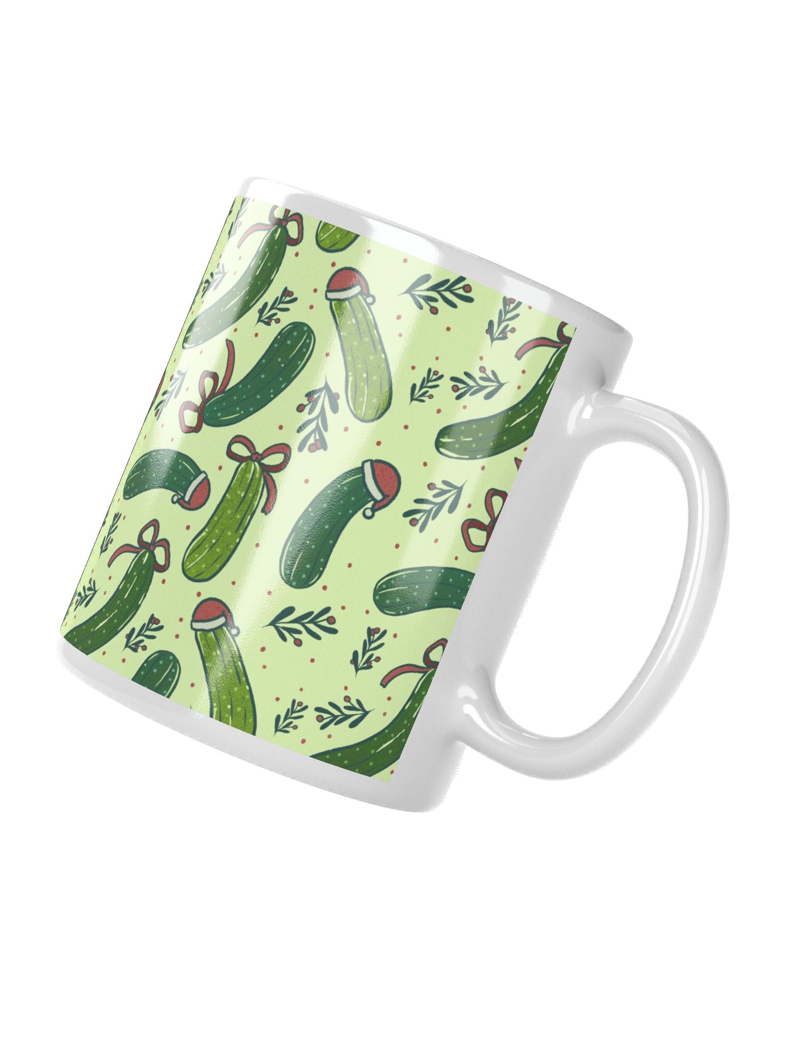 Funny Christmas Pickles Mug, Light Green product image (4)