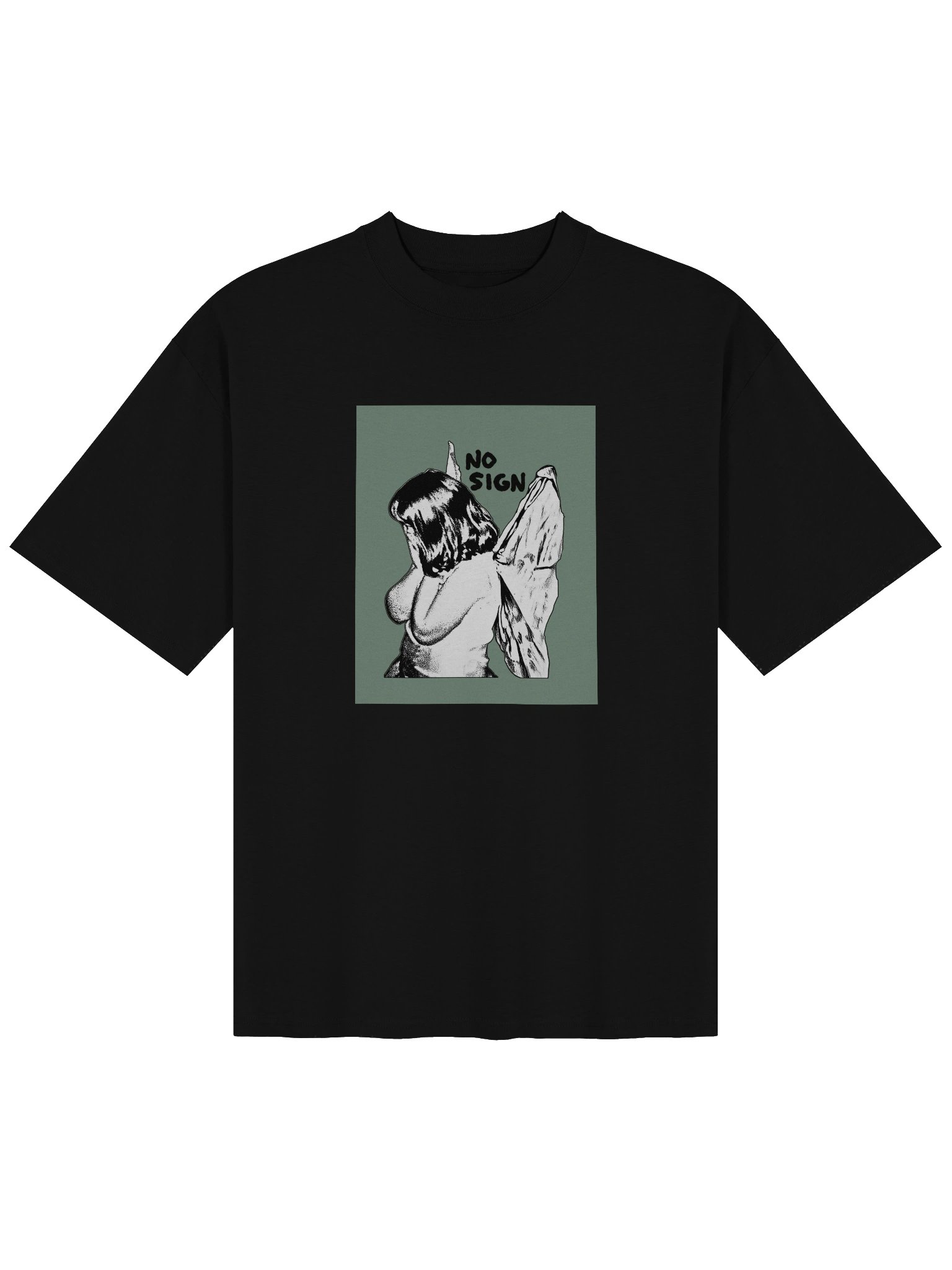 "NO SIGN" green unisex boxy tee product image (2)