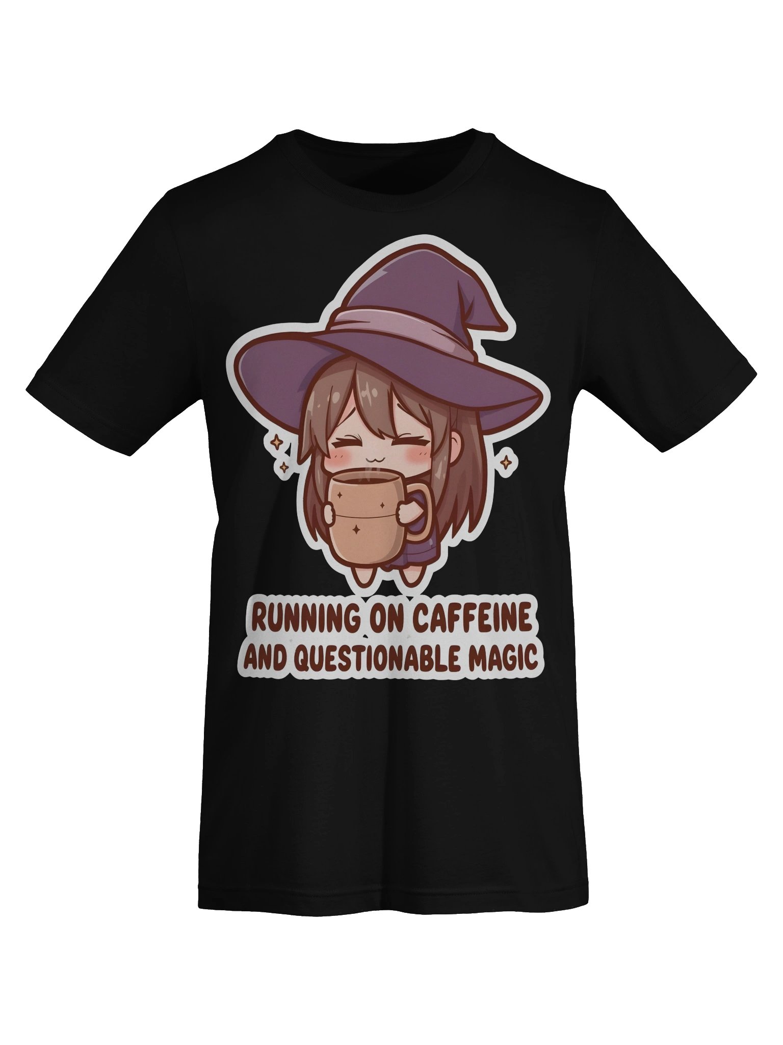 Running on caffeine and questionable magic - Cozy Witch T-Shirt product image (7)