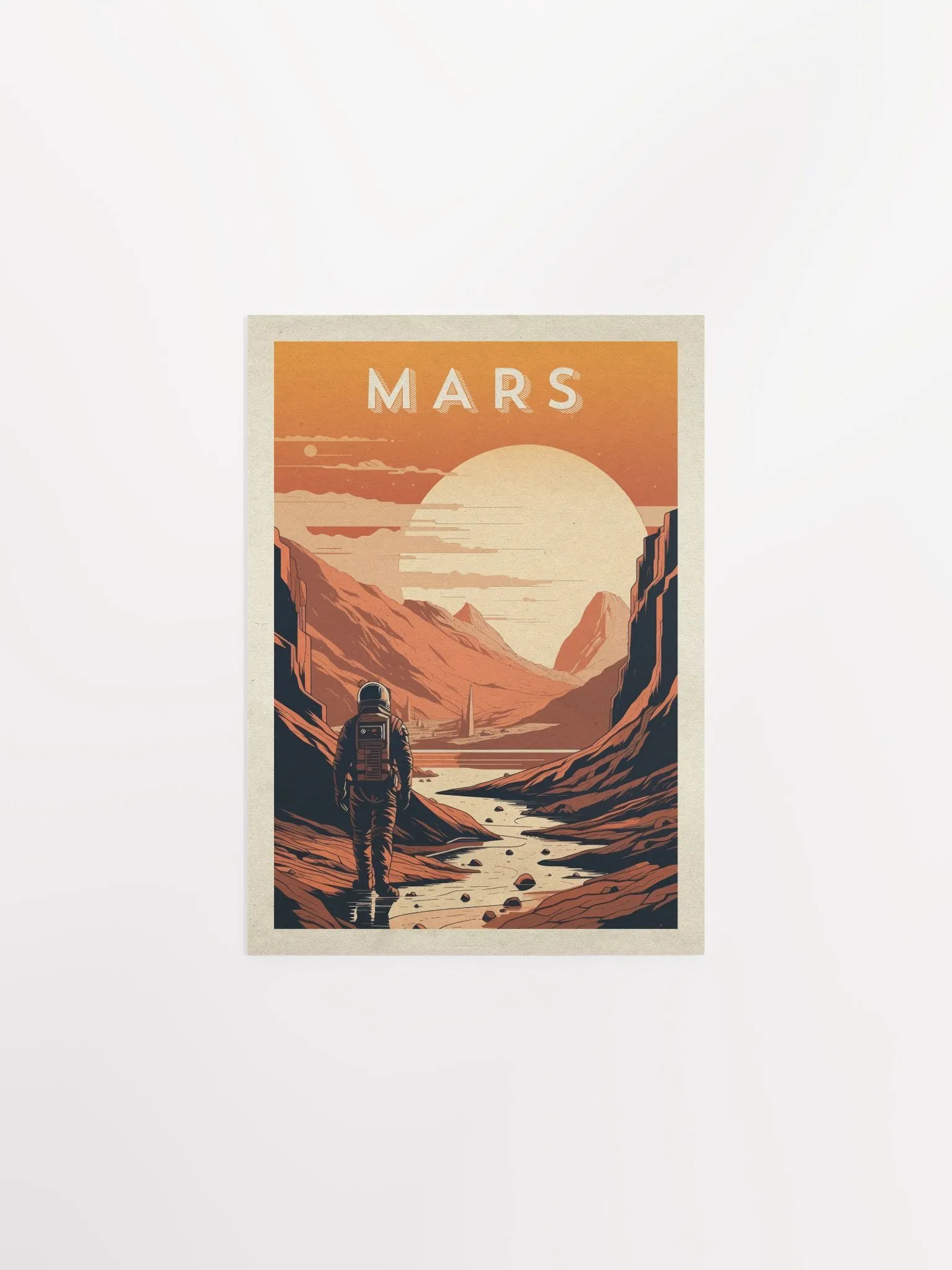 Mars, colony, astronaut — Vintage space poster product image (6)