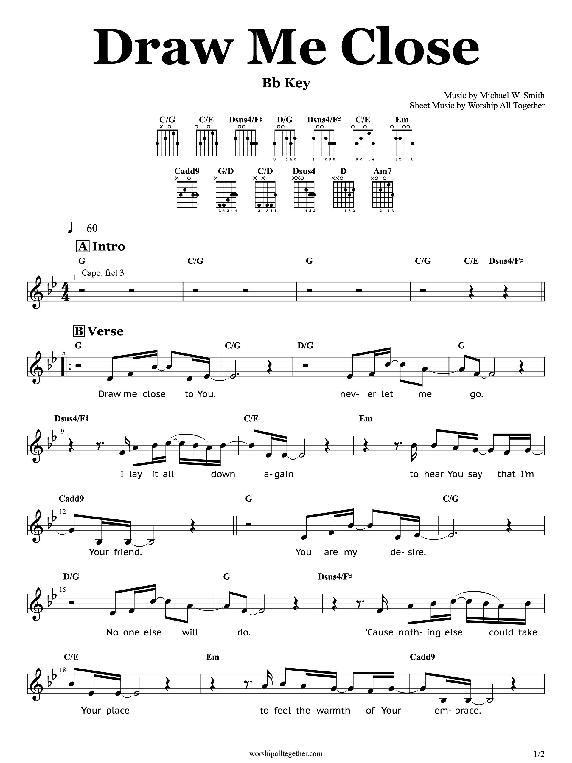 Draw Me Close - Michael W. Smith | Sheet Music, Chord, Lyrics product image (1)