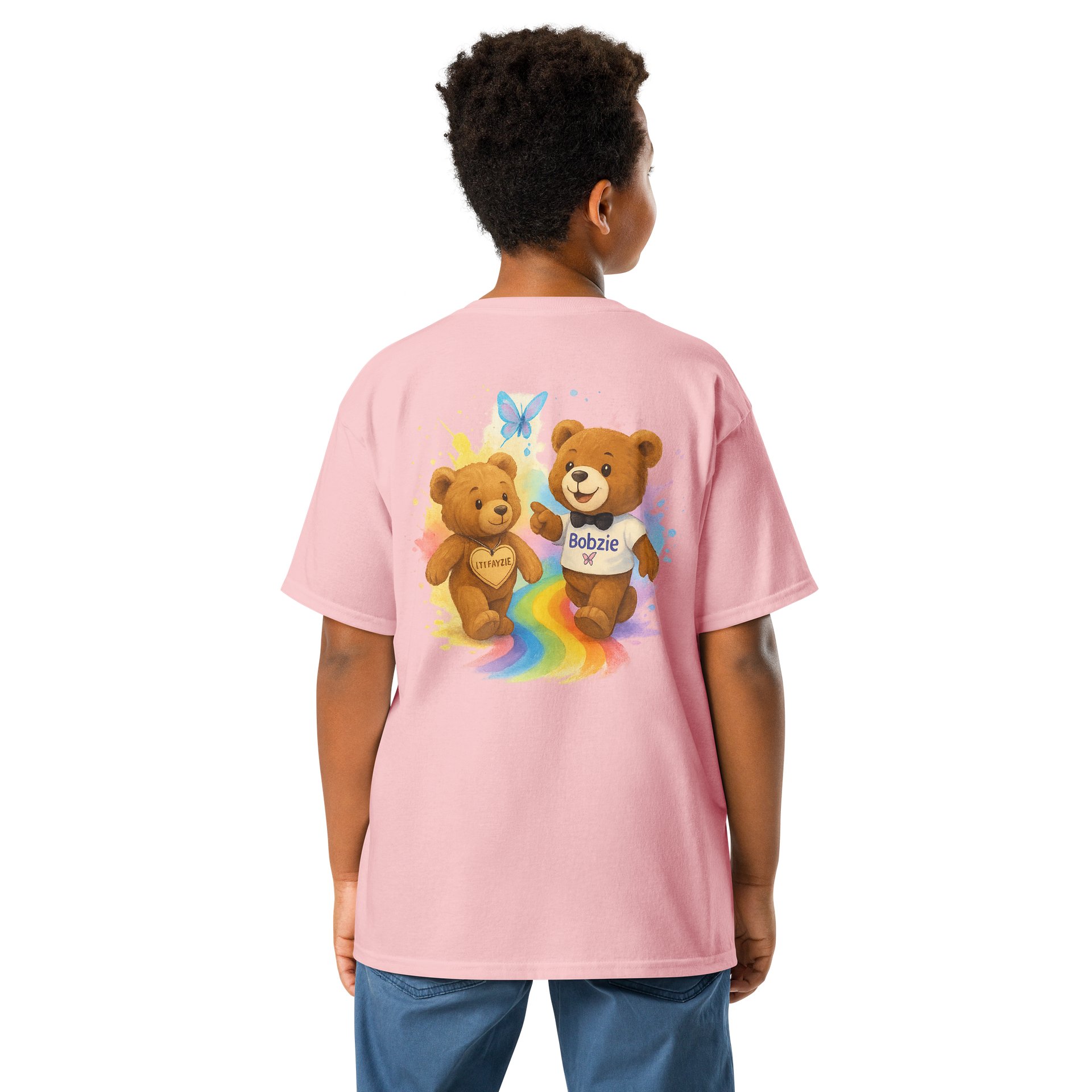 Fayzie & Bobzie – Follow Your Rainbow Pink Kids T-Shirt by FayzieBobs product image (4)