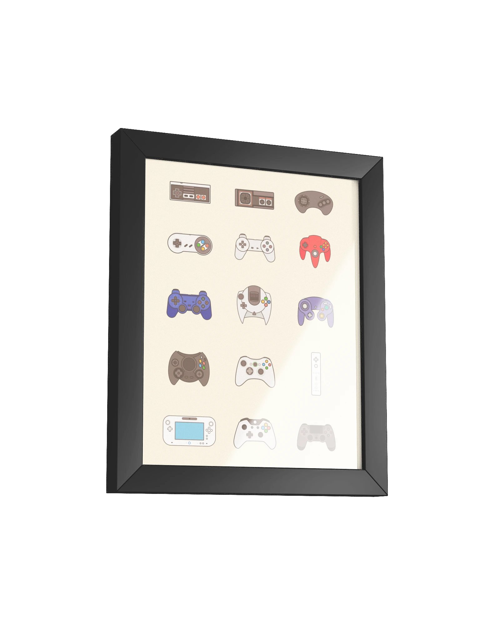 Retro Controllers (Beige) | Framed product image (2)