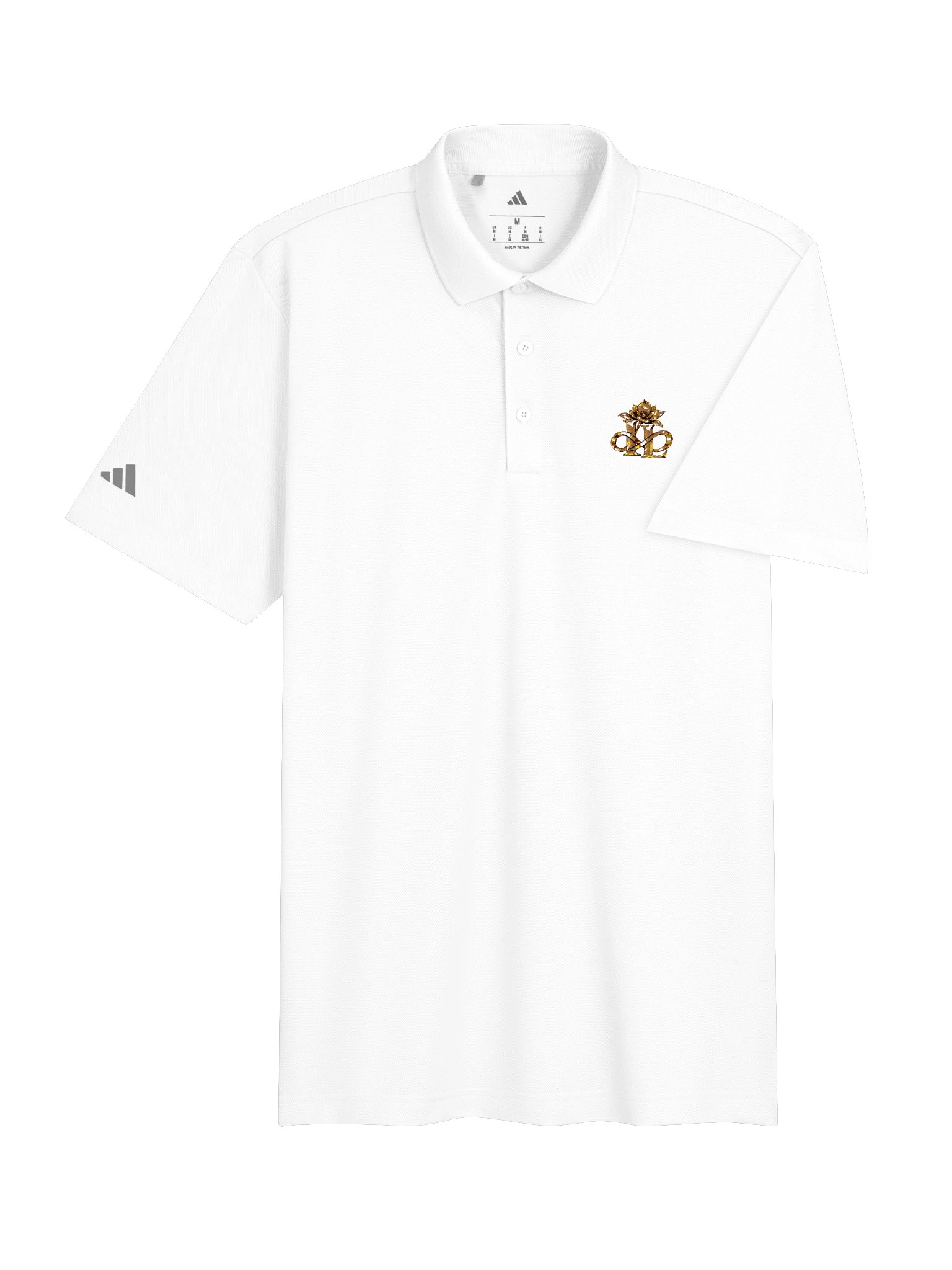 Lowkey Luxe_SSS Signature White Adidas Polo Shirt product image (3)