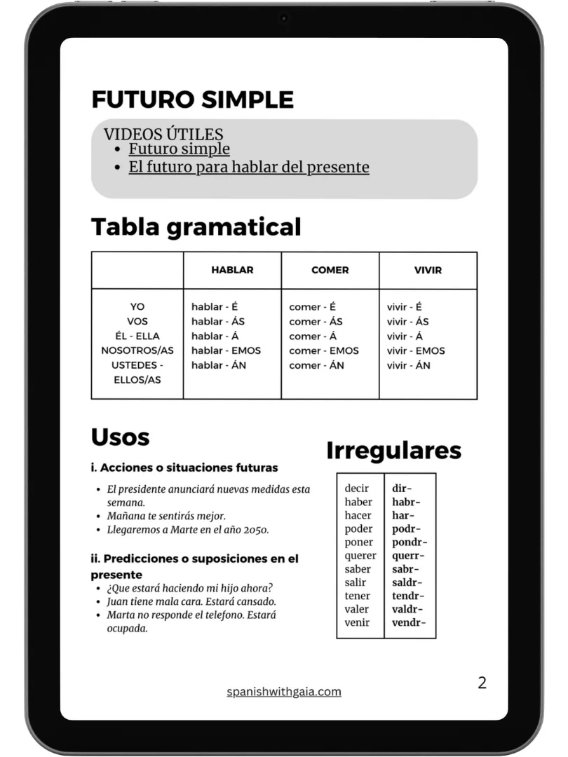 PDF FUTURO simple gramática + soluciones product image (1)