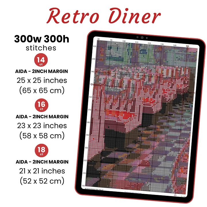 Retro Diner Cross Stitch Pattern product image (2)