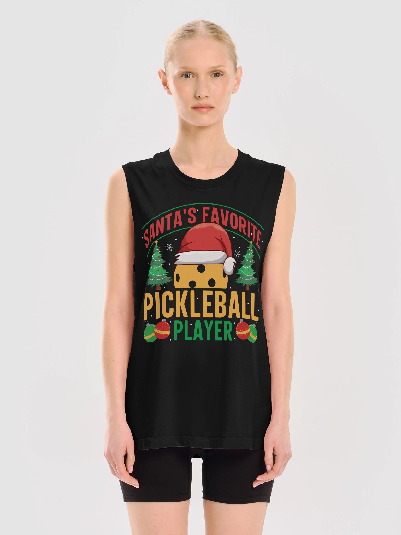 Santa's Favorite Pickleball Player Christmas Tank Top product image (3)