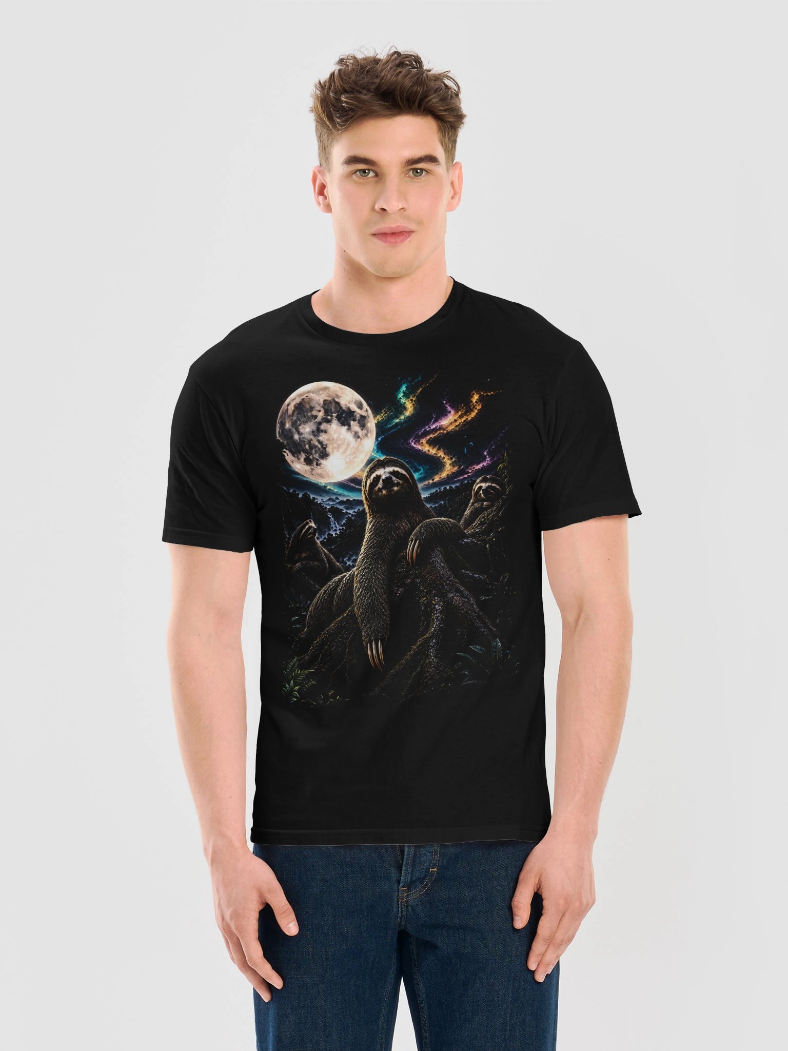 Sloth Howling Moon Tshirt | Unexpected Legends Shirt product image (6)