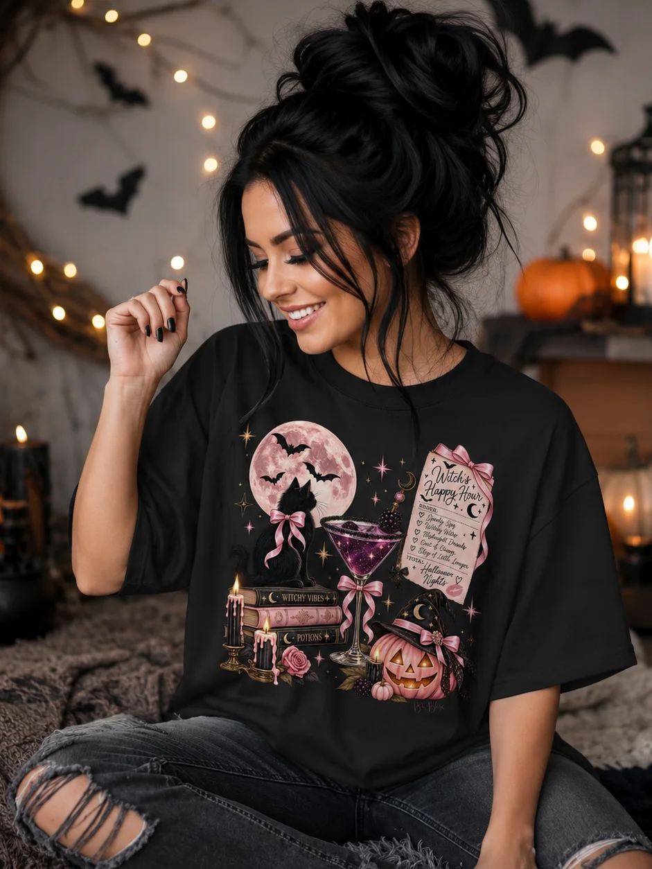Comfort Colors Pink Halloween Graphic T-Shirt product image (2)