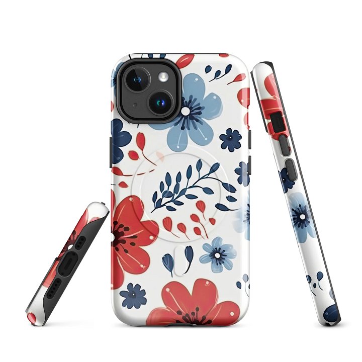 Patriotic Floral Dreams Tough Magnetic MagSafe® iPhone® 14, 15, 16, 17, Pro, Pro Max, Plus Cases. product image (1)