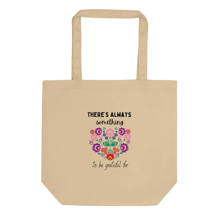 Be Grateful — Organic Cotton Beige Tote Bag for Everyday Use product image (1)