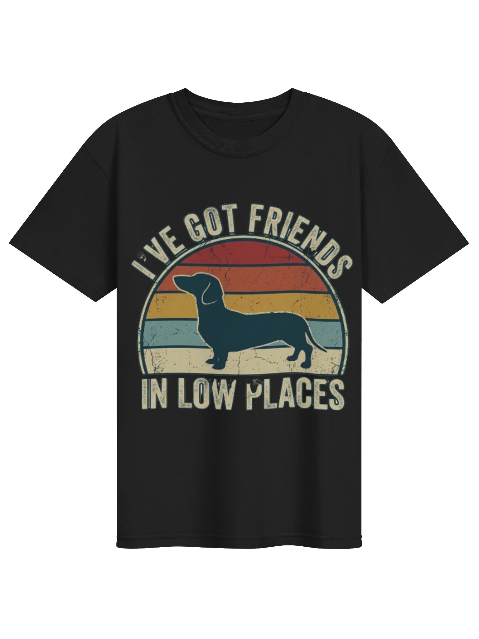 I've Got Friends In Low Places Dachshund T-Shirt - Vintage Sunset Wiener Dog Tee product image (2)