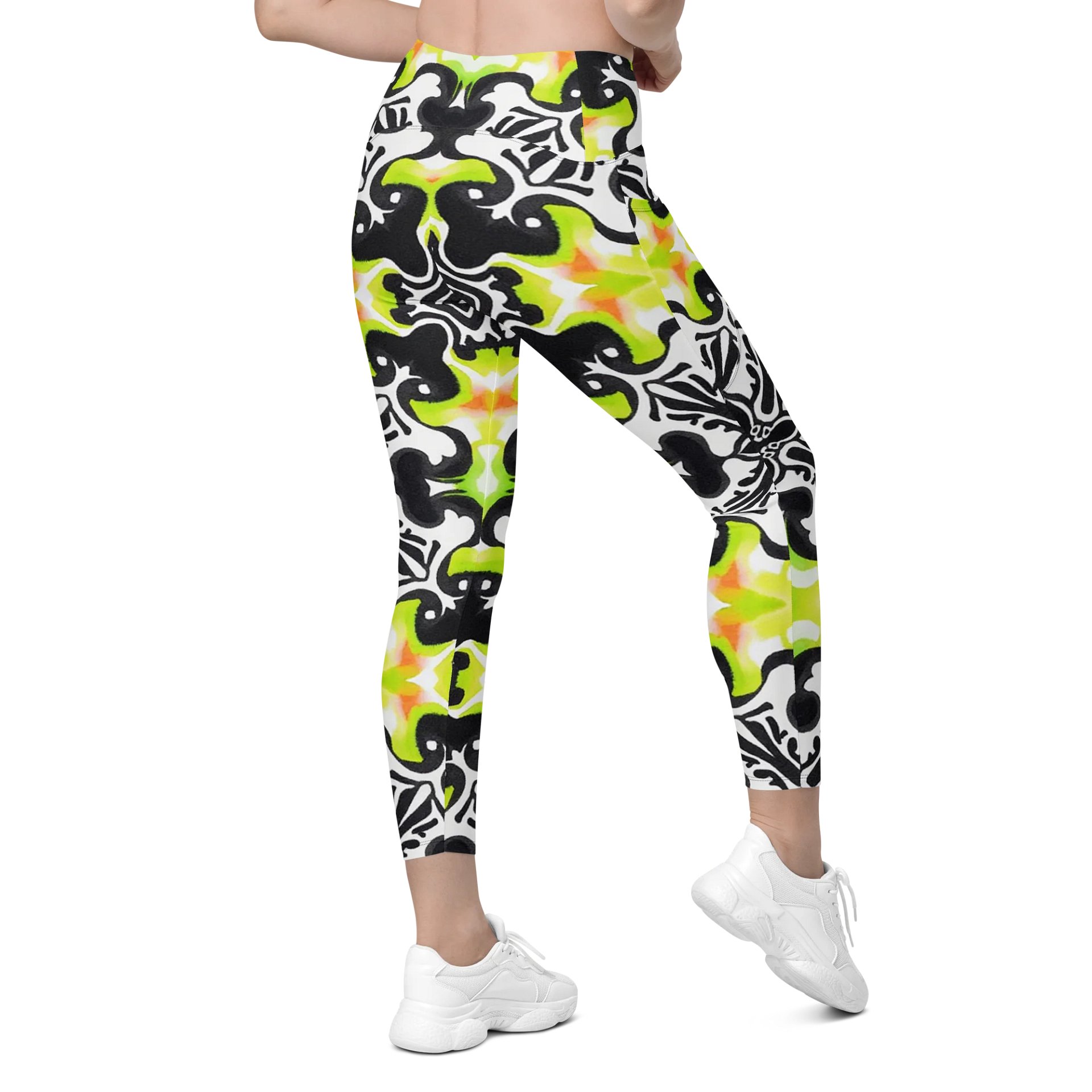 Barry Grady 'Dreamy Blossom' Crossover Leggings with Pockets product image (9)