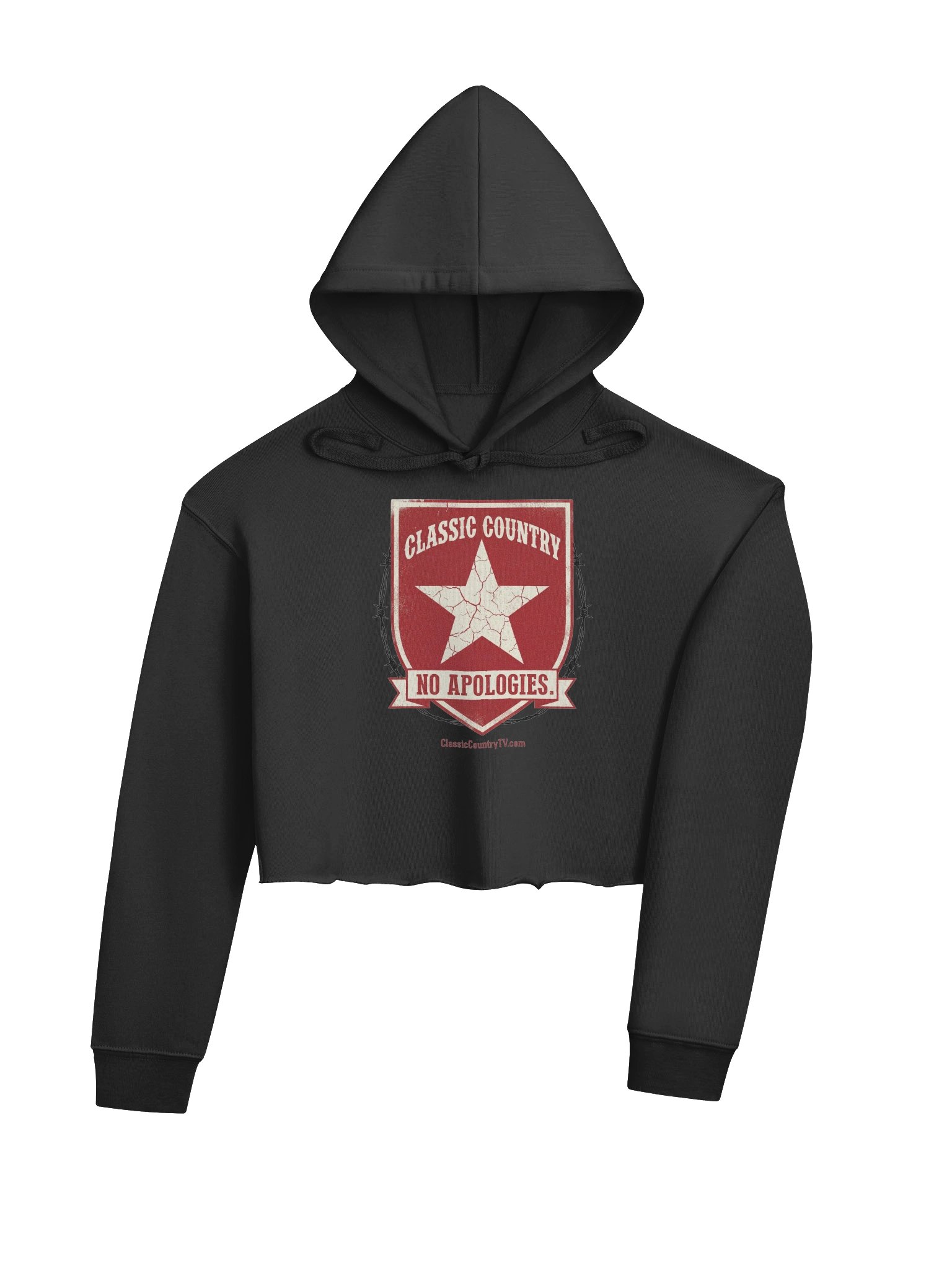Classic Country. No Apologies. — Outlaw Shield Women's Crop Hoodie product image (4)