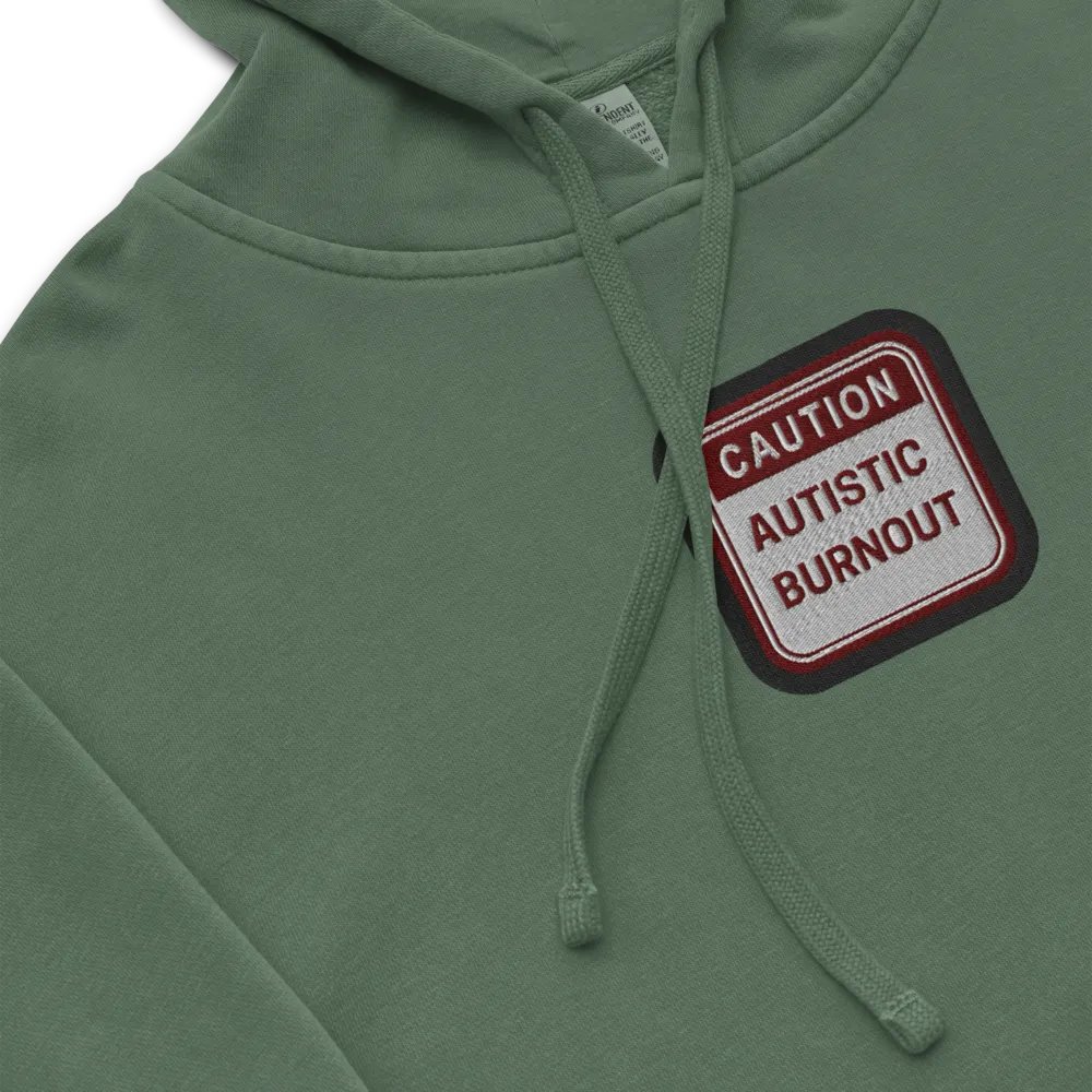 CAUTION: ASD BURNOUT embroidered pigment hoodie (maroon bubble design) product image (1)
