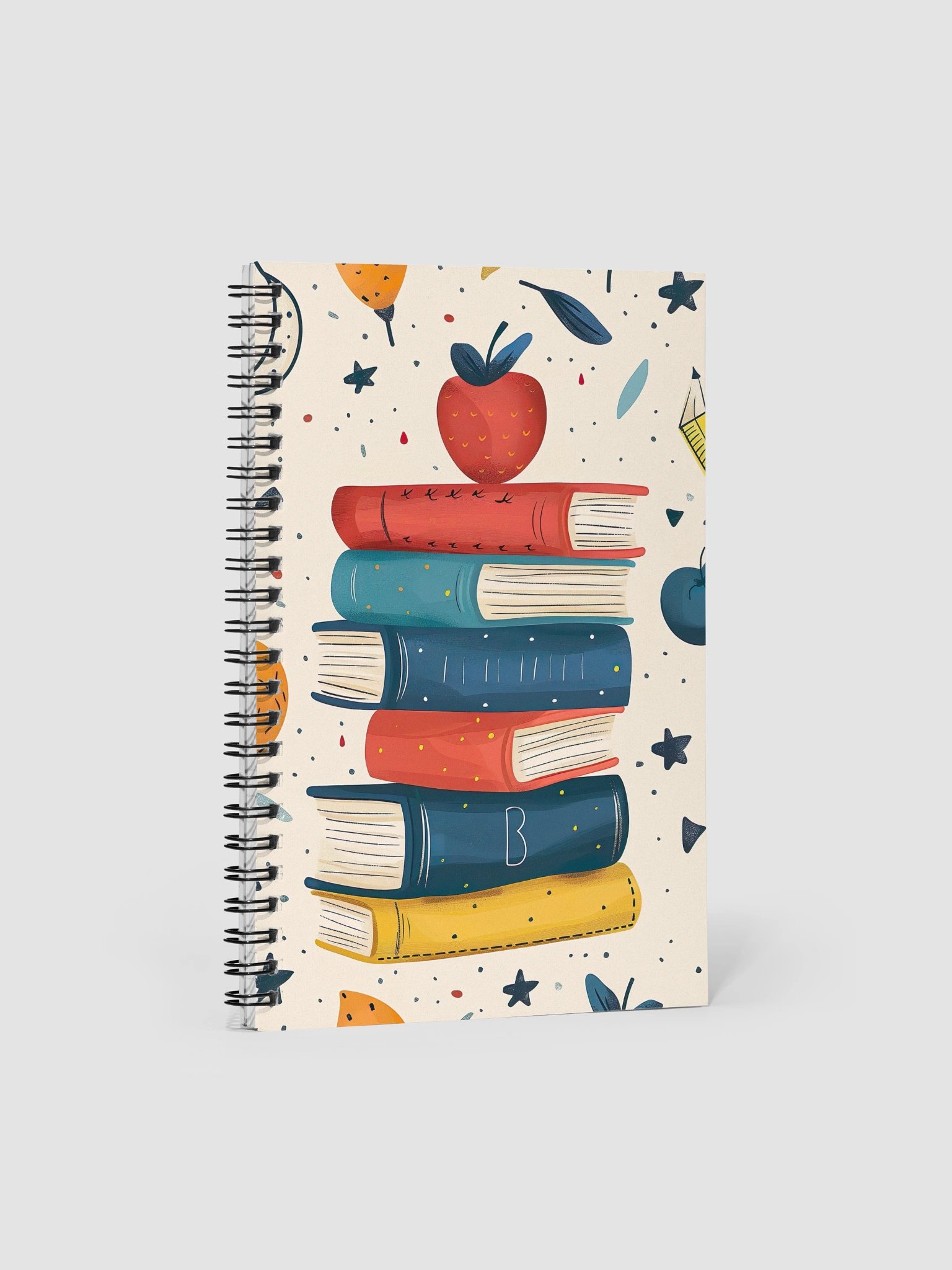 Whimsical Apple Stack Spiral Notebook product image (1)