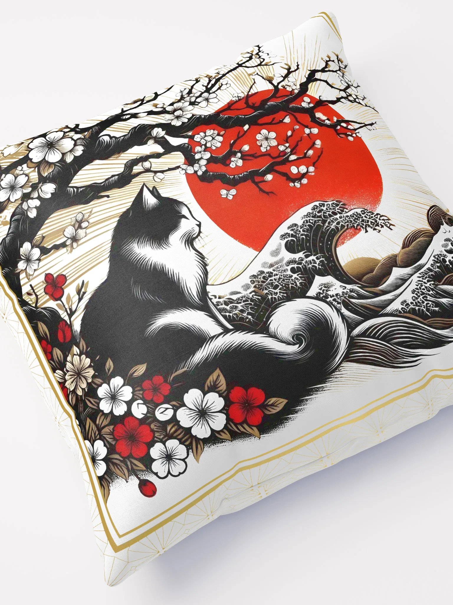 Cherry Blossom Cat Pillow product image (6)
