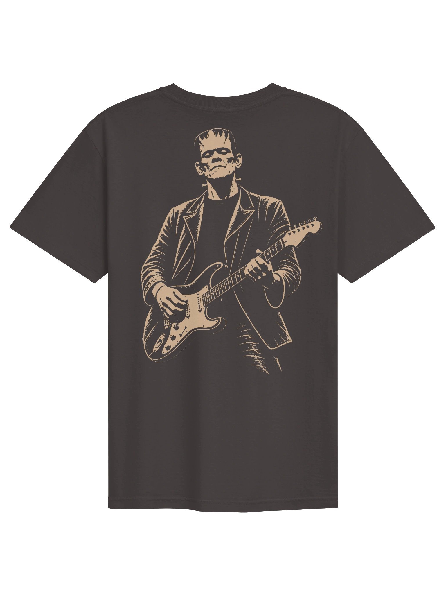 Monochrome Frankenstein Playing Guitar Halloween Shirt product image (6)