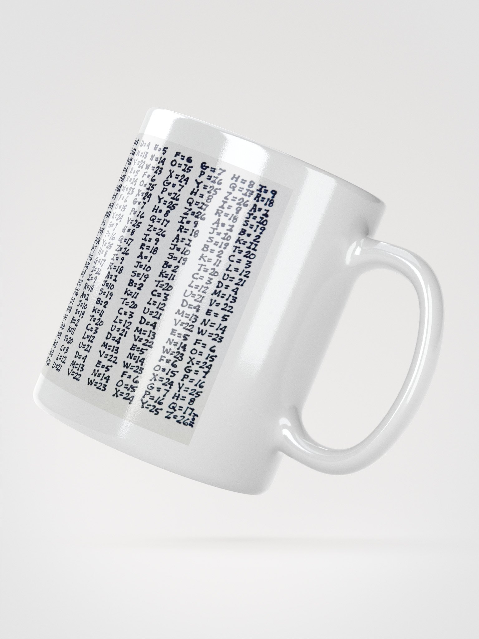 Cipher White Glossy Mug product image (2)