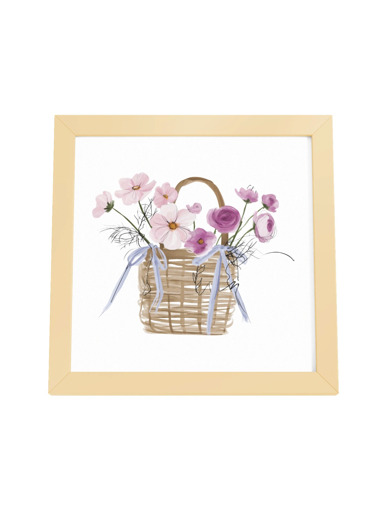 Quiet Gatherings — Wildflower Basket Framed Art Print (10x10") product image (8)