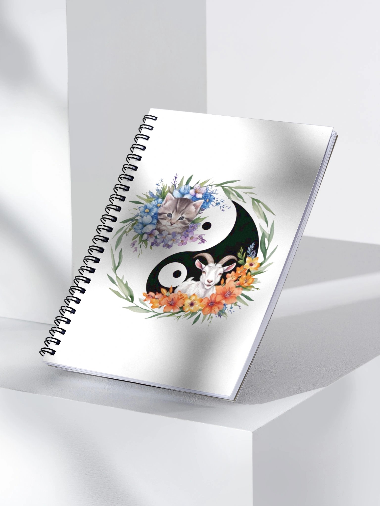 Yin-Yang Floral Harmony Spiral Notebook product image (4)
