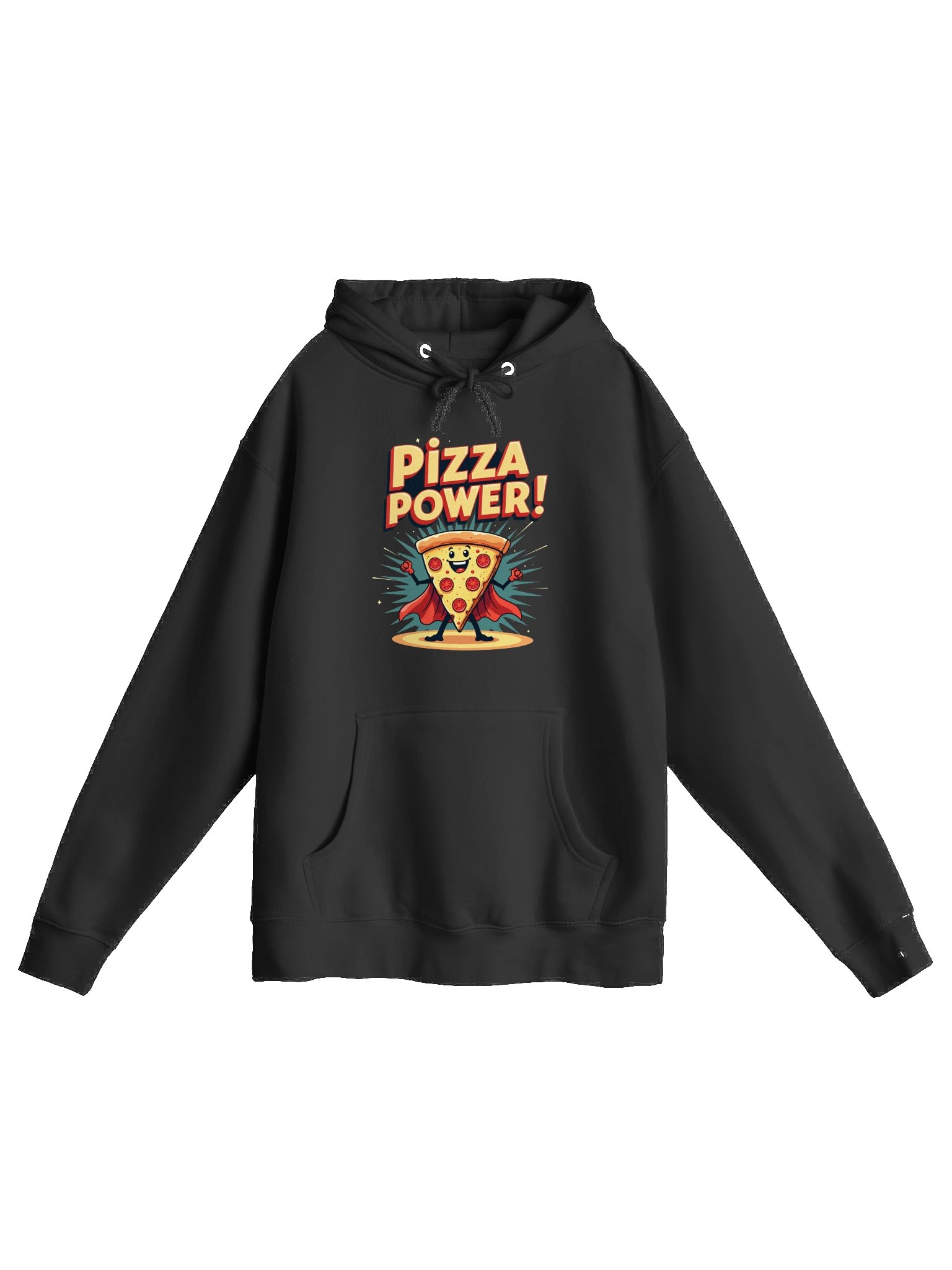 Pizza Power Hoodie | Superhero Food Lover Sweatshirt | Funny Pizza Slice Character Pullover product image (3)