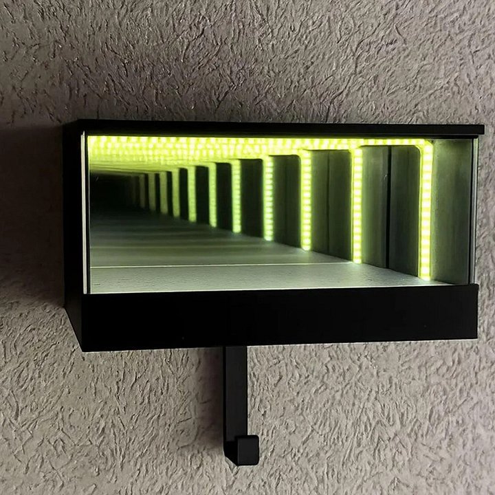 Modern Infinity Mirror Key Rack & Entryway Organizer product image (2)