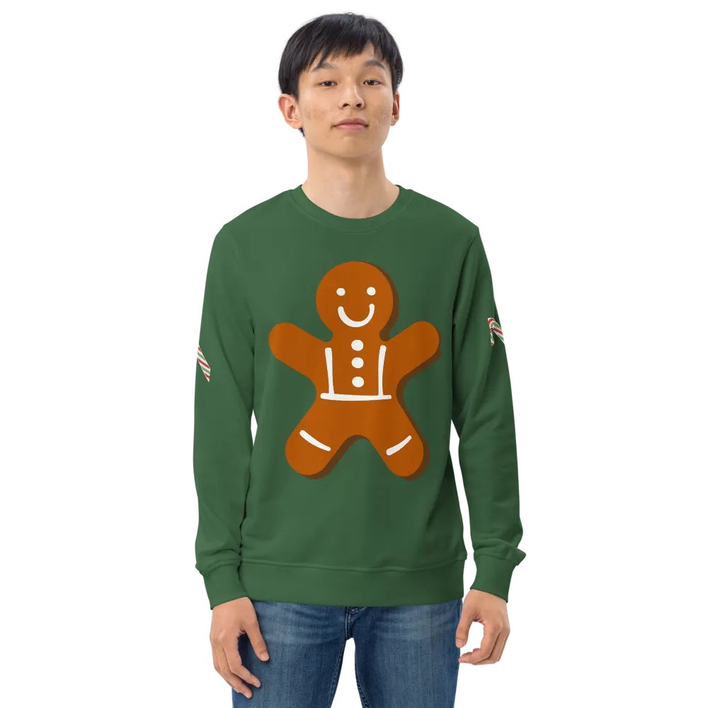 Smiley Gingerbread Man Organic Sweatshirt product image (3)