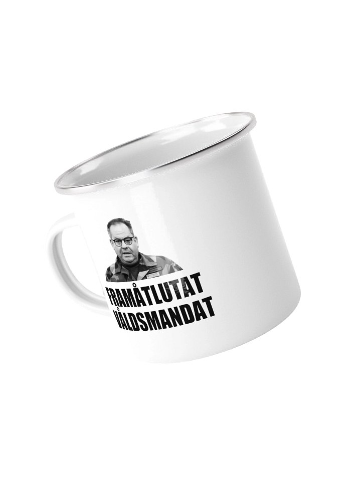 Framåtlutat våldsmandat (Emaljmugg) product image (1)