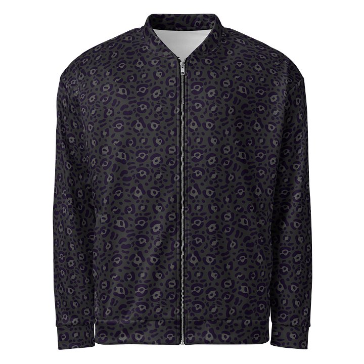 Comfortable Bomber Jacket with Bold Black Leopard Print product image (1)