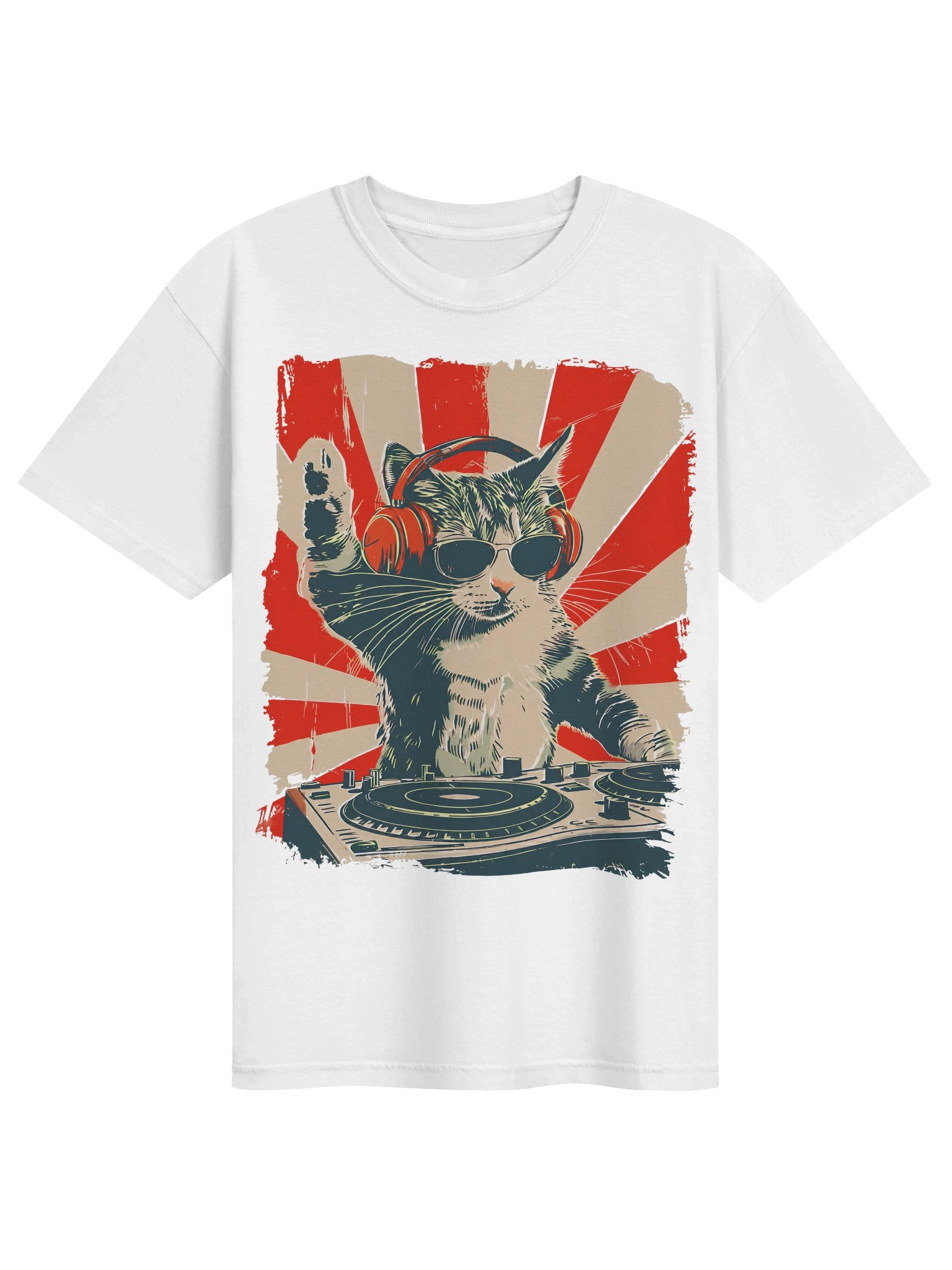 Music Cat Shirt, Comfort Colors DJ Cat Graphic Tee, Funny Cat Lover T-Shirt, Retro Graphic Tee, Unisex product image (66)