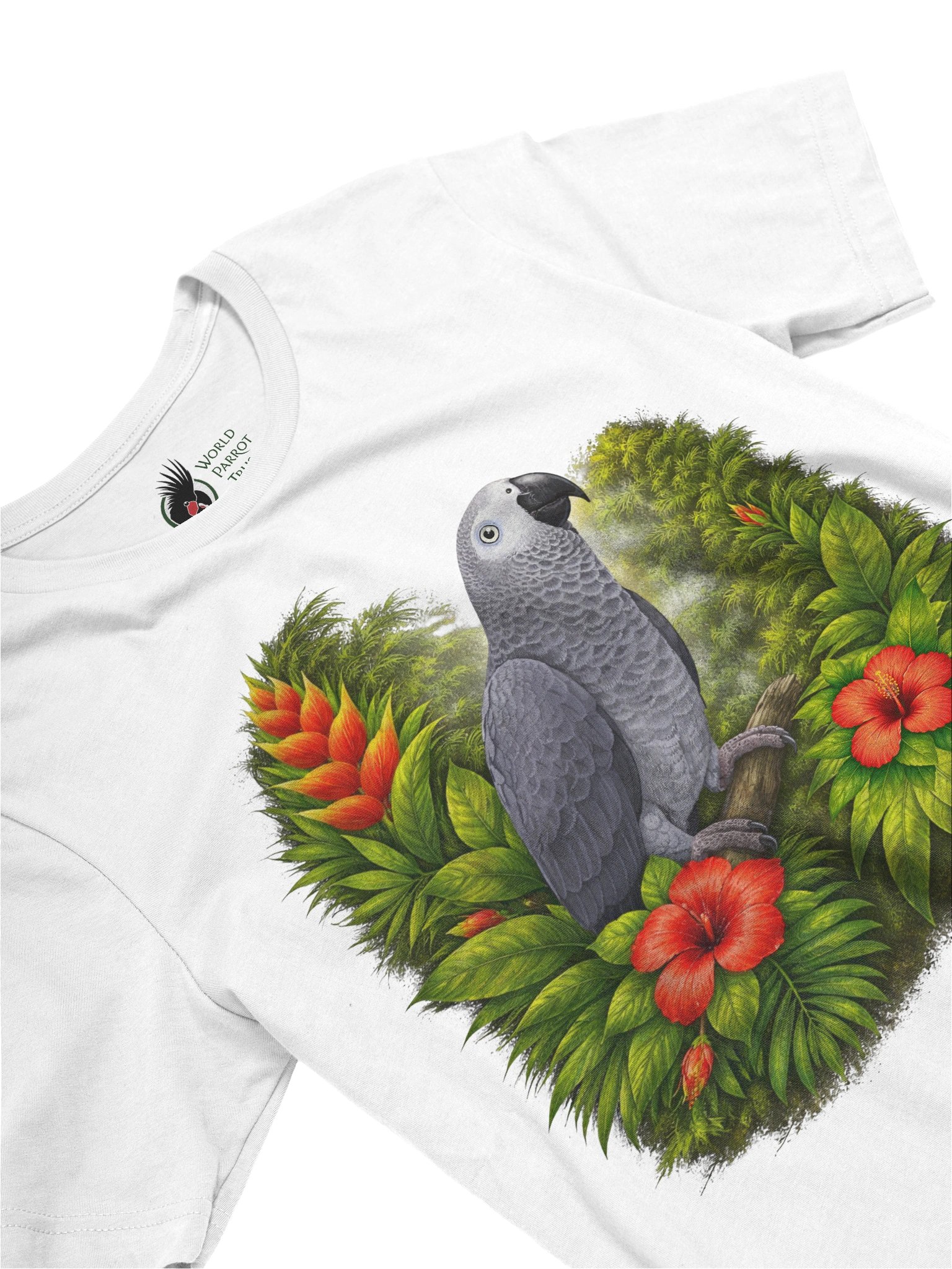 Grey Parrot Tropical Beauty Unisex T-Shirt product image (2)