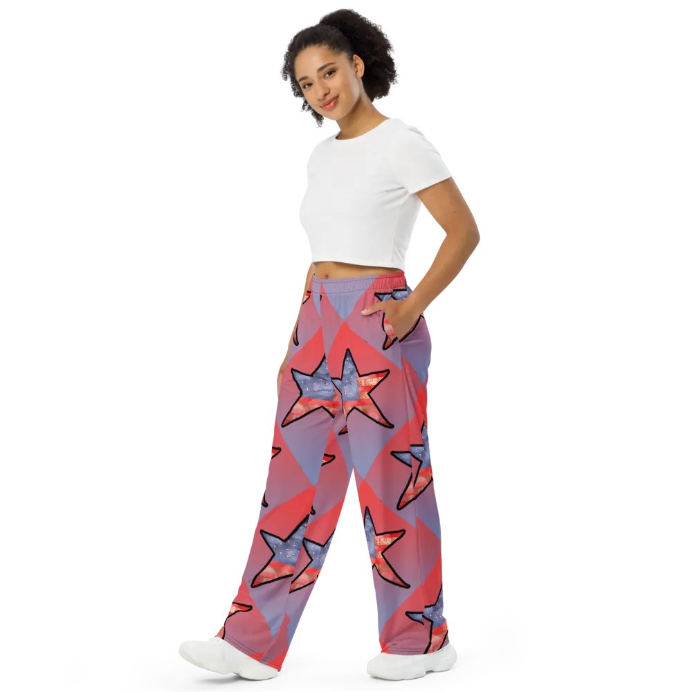 American Flag Star Wide Leg Pants product image (4)