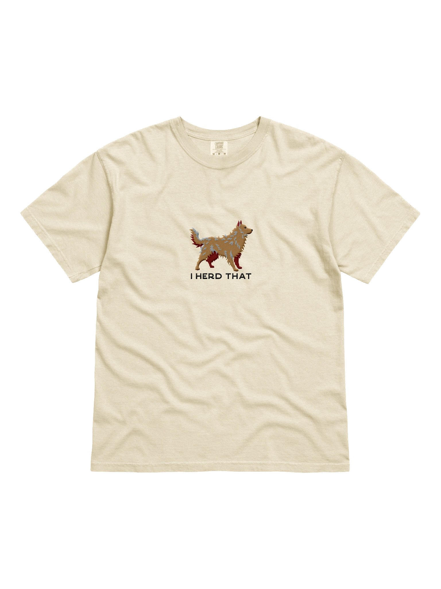 I Herd That T-Shirt(Embroidered) of a Hungarian Mudi(Tan) product image (4)