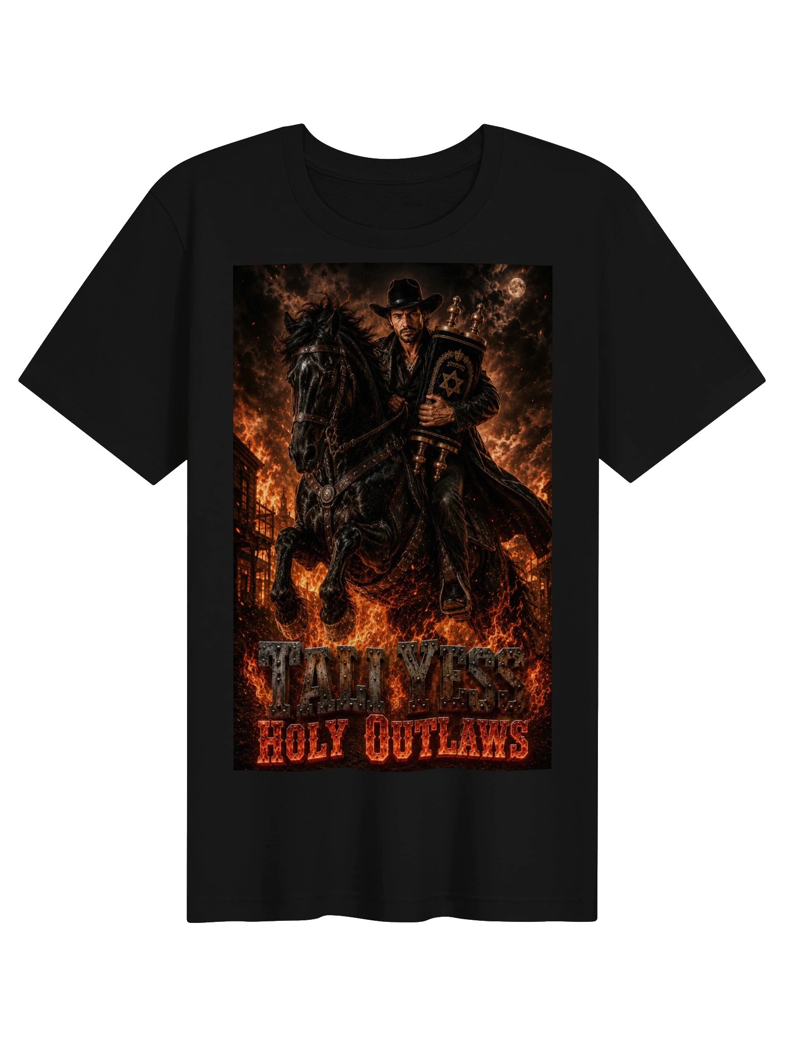 Tali Yess Holy Outlaws — Pose 2 Black T-Shirt product image (1)