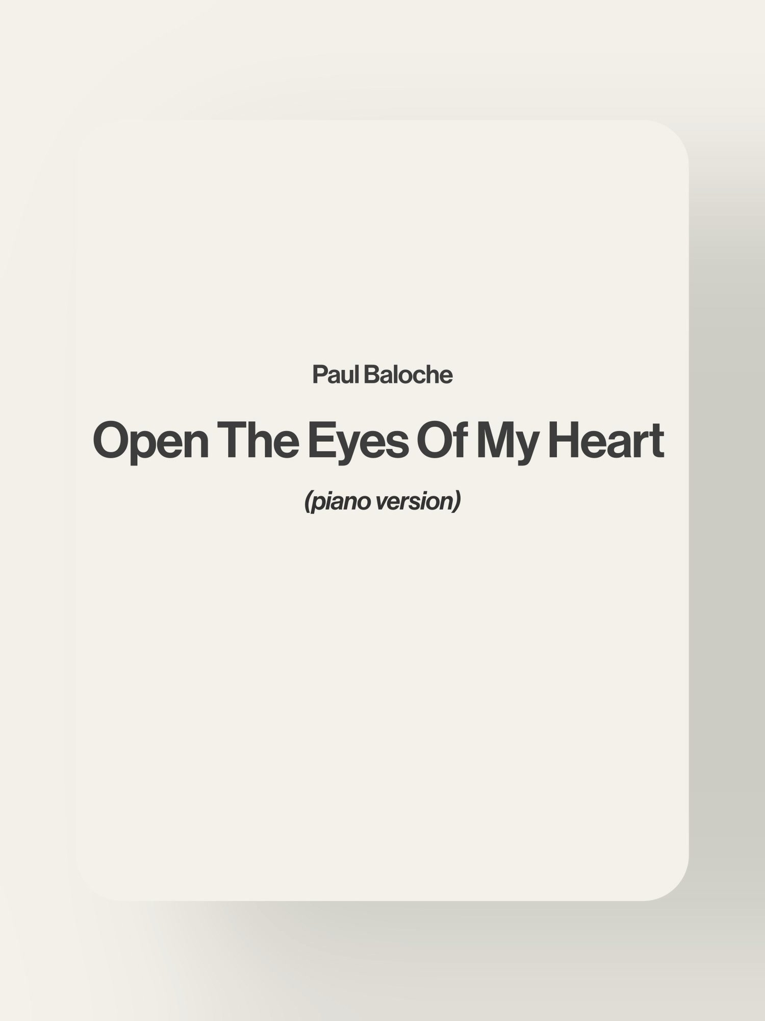 Open The Eyes Of My Heart - Paul Baloche product image (1)